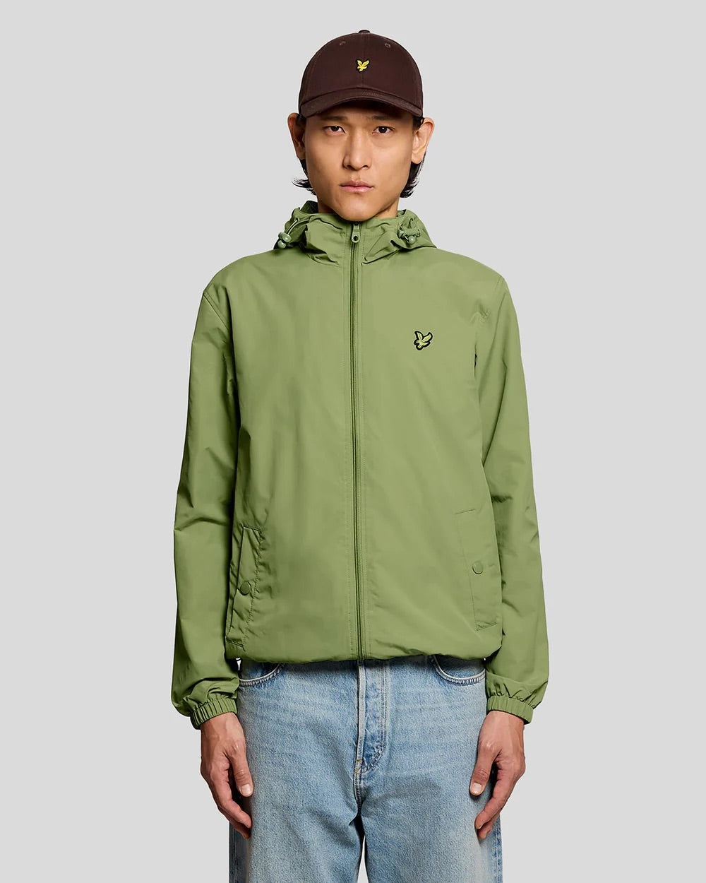 Zip Through Hooded Jacket Shrub Green