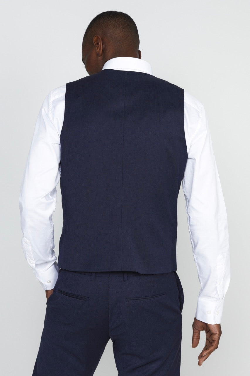 Breck Stretch Suit Vest Dark Navy