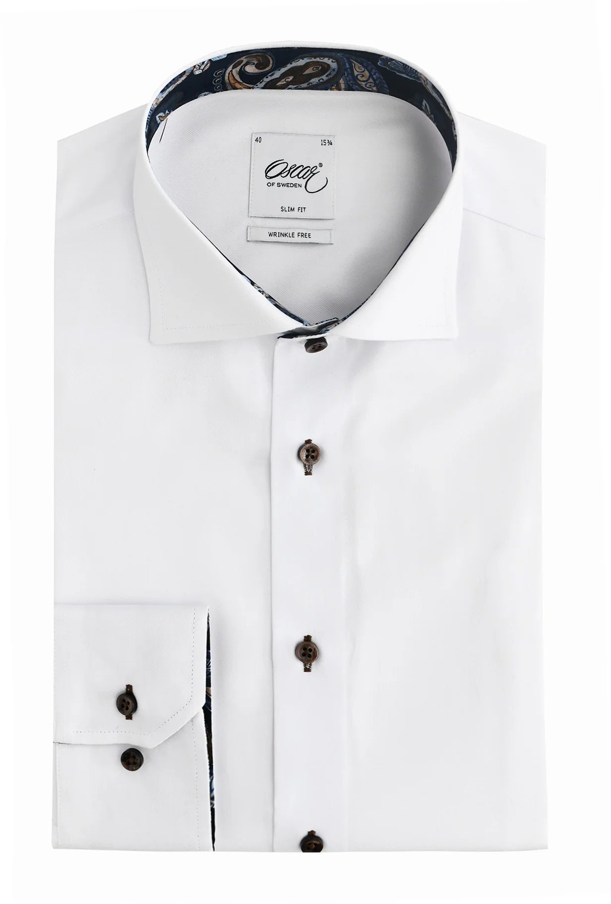 White slim fit shirt with contrast details