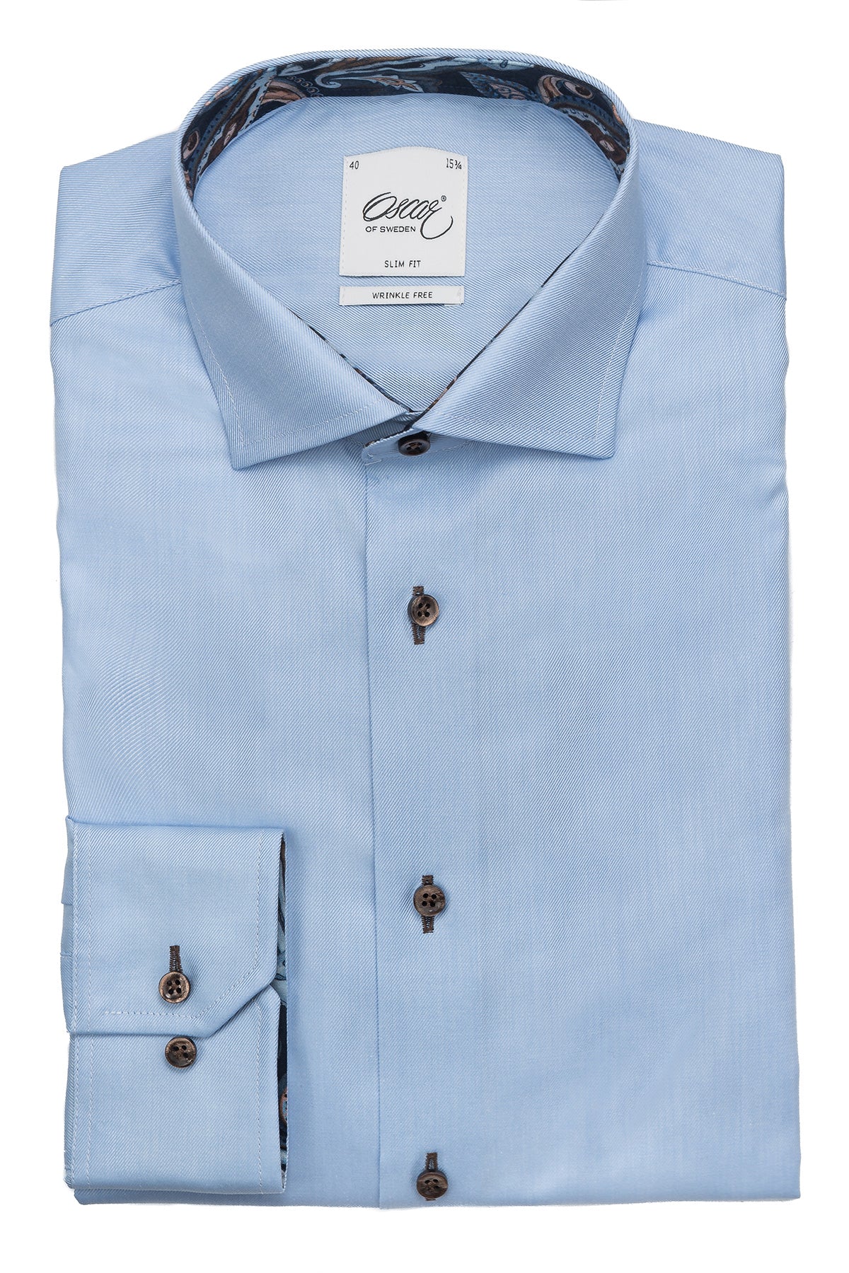 Light blue slim fit shirt with contrast details Lt Blue