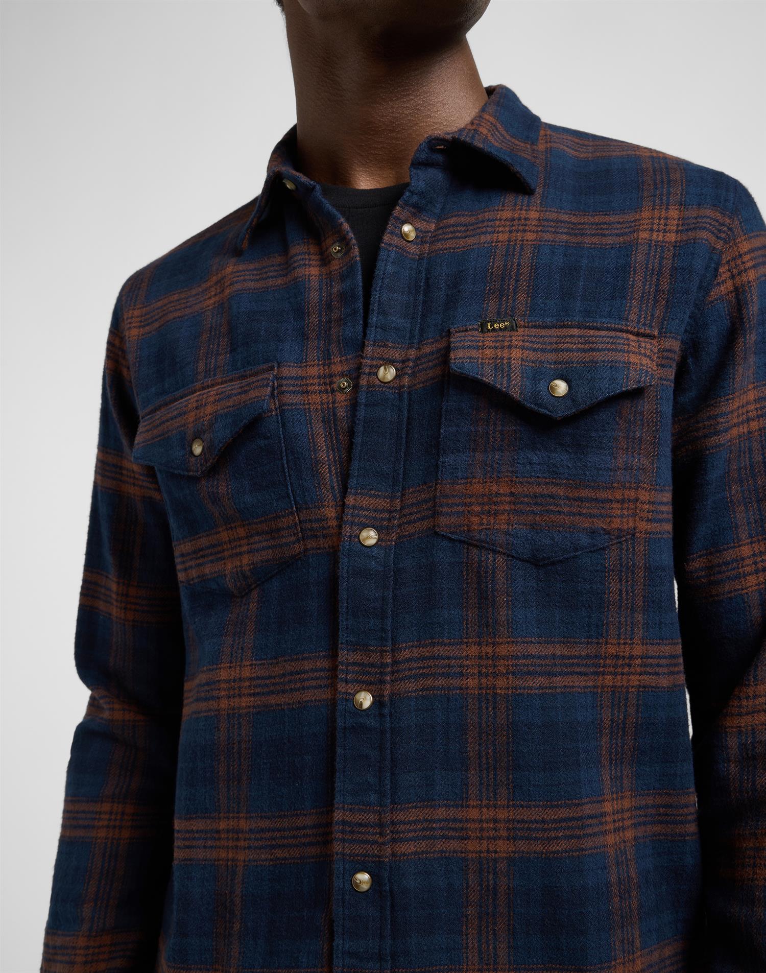 Clean Western shirt luxe rivet Rivet Navy