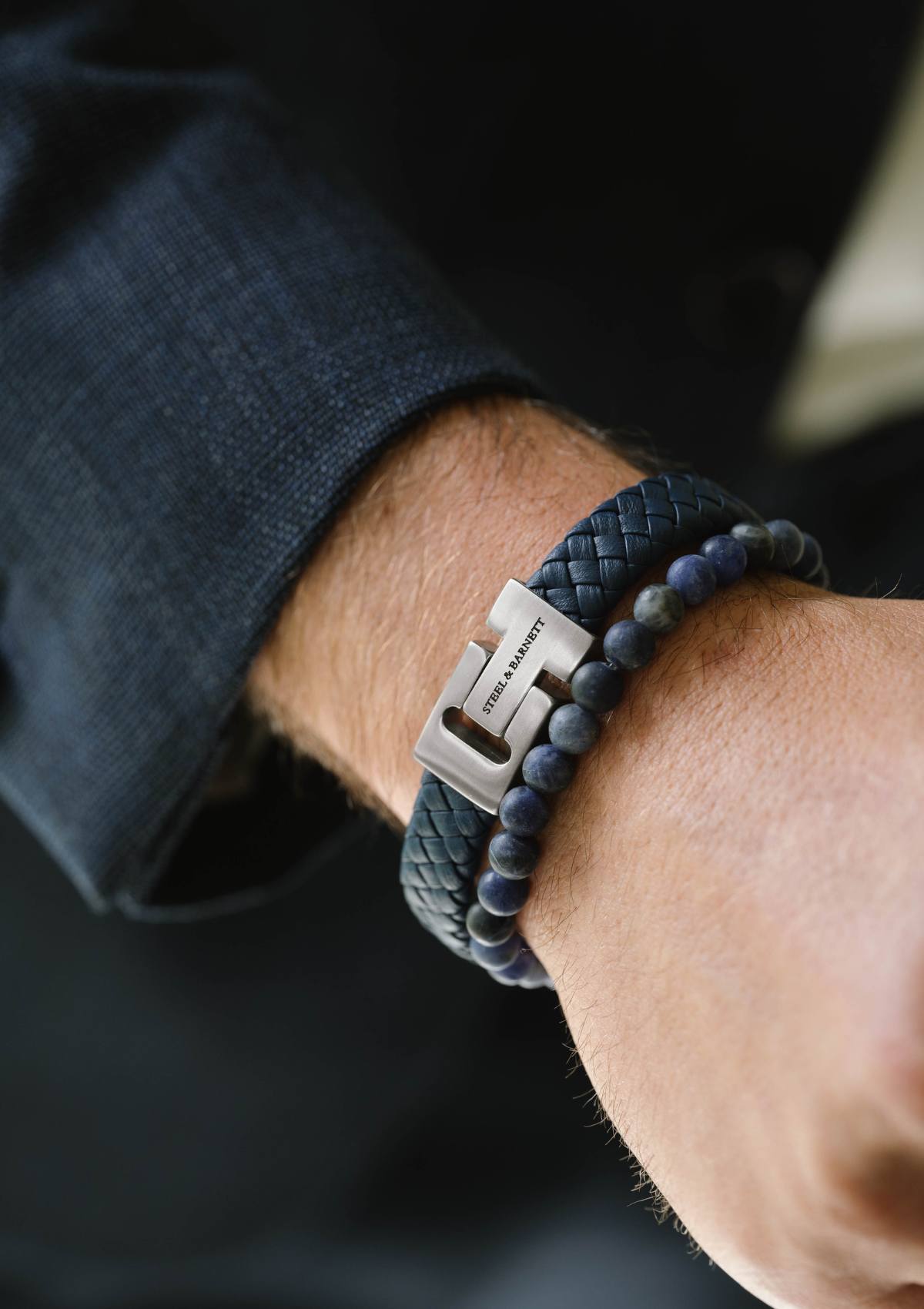 Leather Bracelet Harrison Jeans Blue