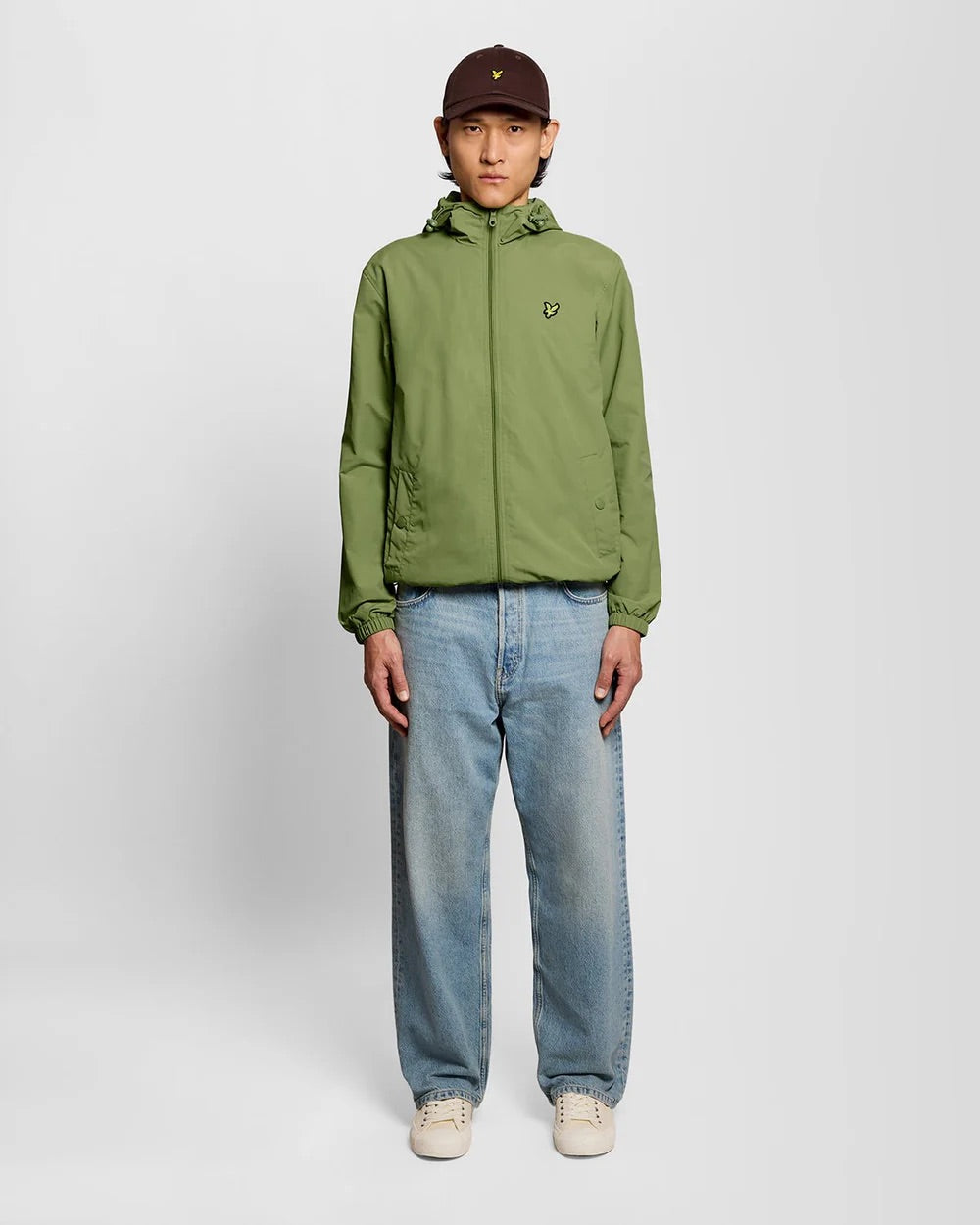 Zip Through Hooded Jacket Shrub Green