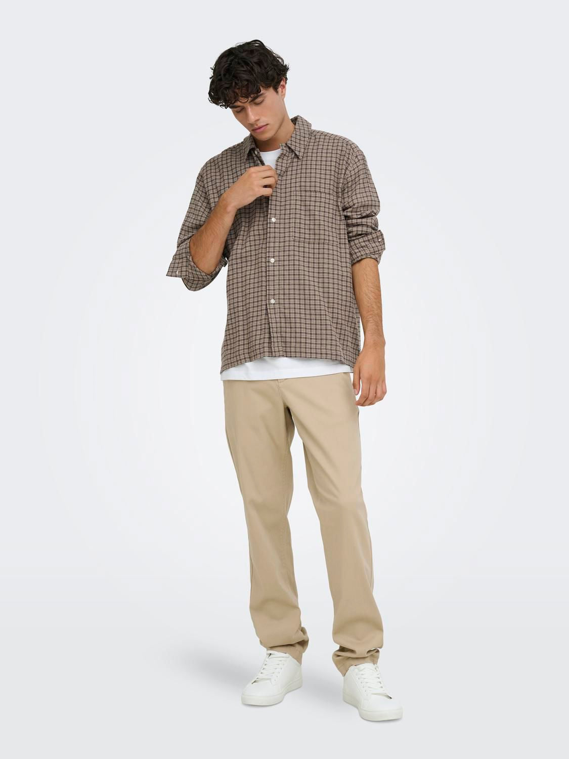 Onshale Flannel Check Shirt Rlx Fit Noos Travertine