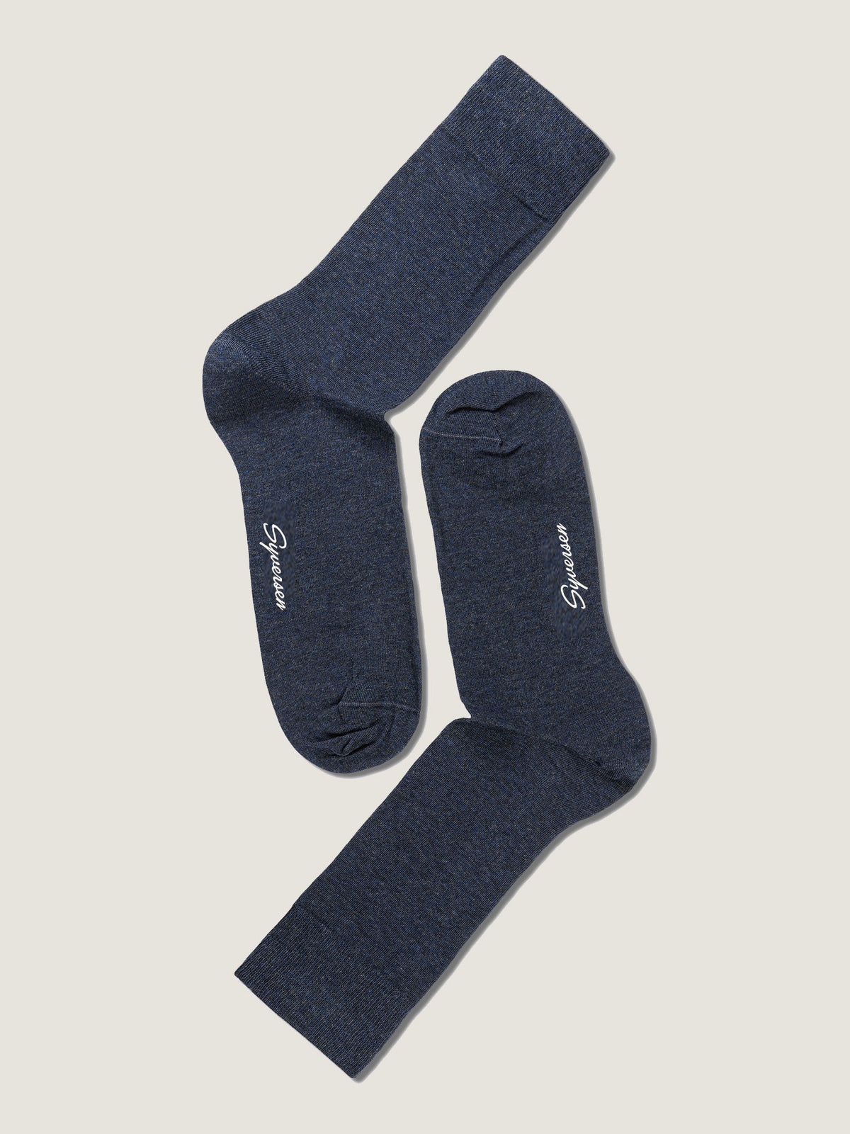 Cotton Cashmere Blend Crew Sock Blue Melange