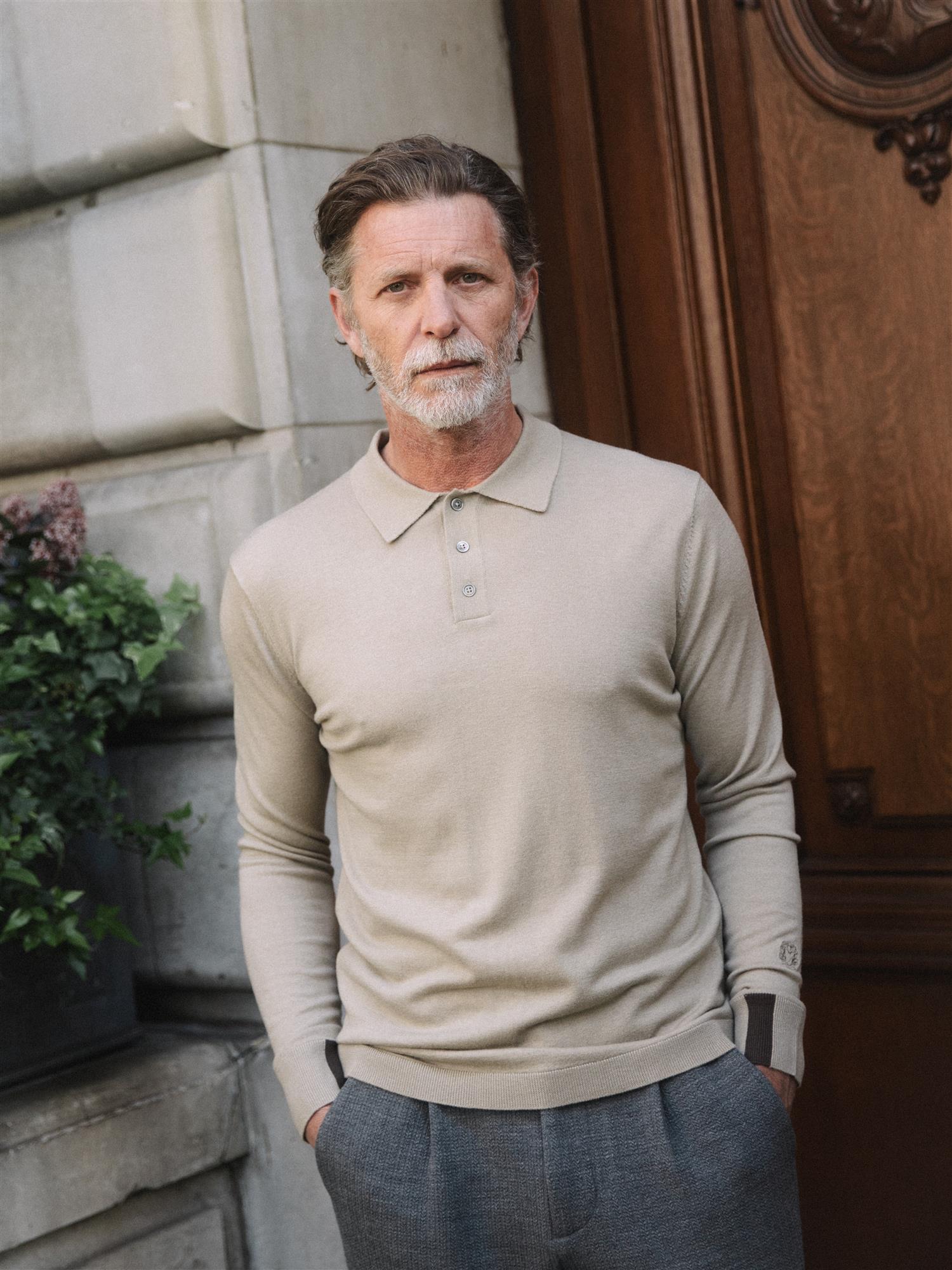 MMGAdam Soft ls polo knit Aluminum