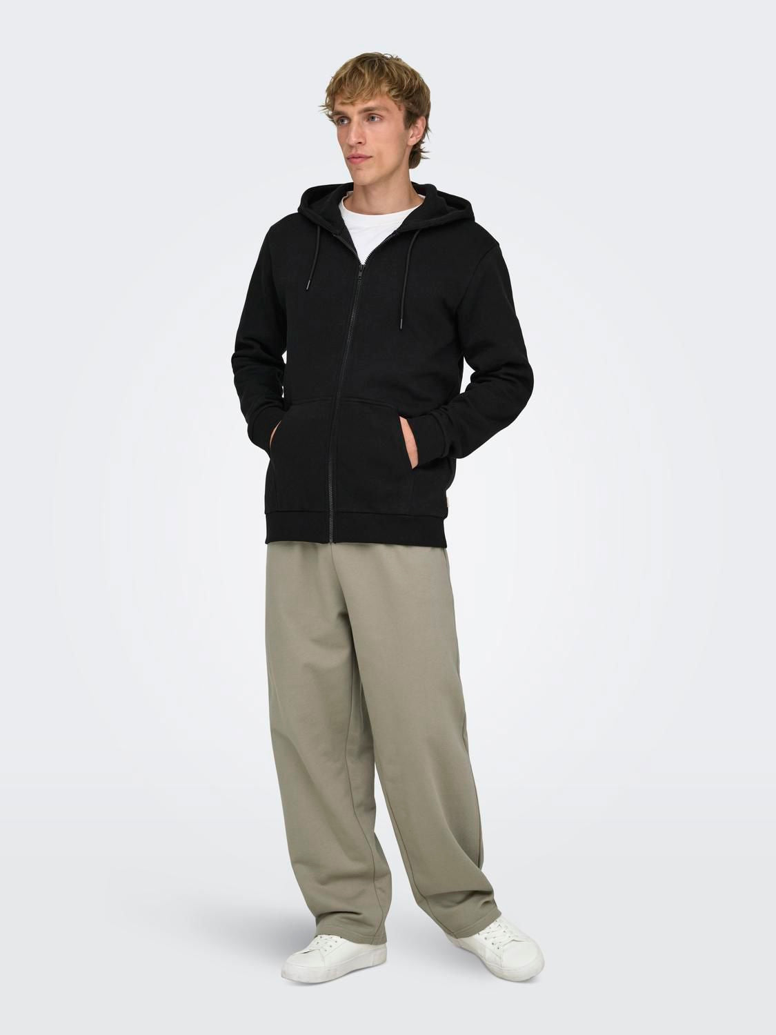 Onsceres Zip Thr. Hoodie Sweat Noos Black