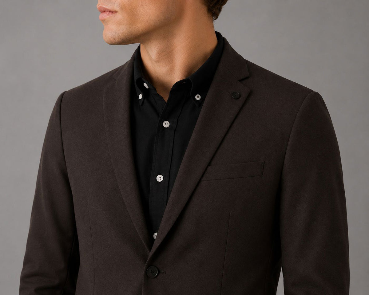 Brendon Jersey Blazer Dark Brown