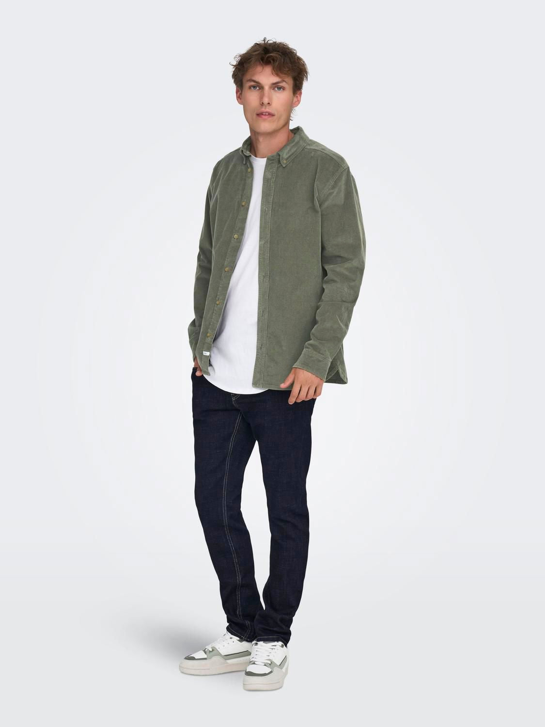 Onsmichael 18w Reg Cord Stretch Ls Noos Castor Gray