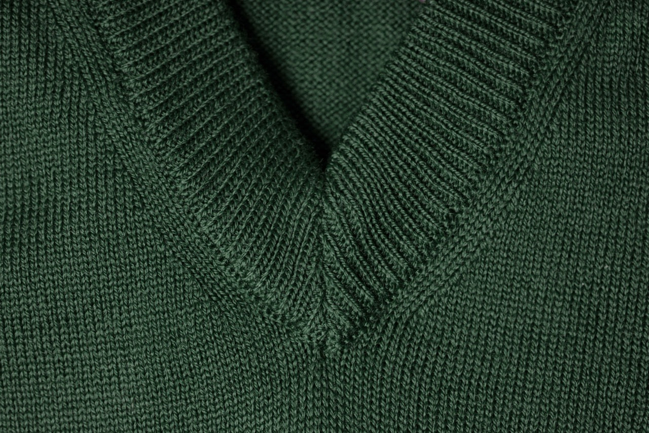 Milan Pullover V Neck Reg.fit Dark Green