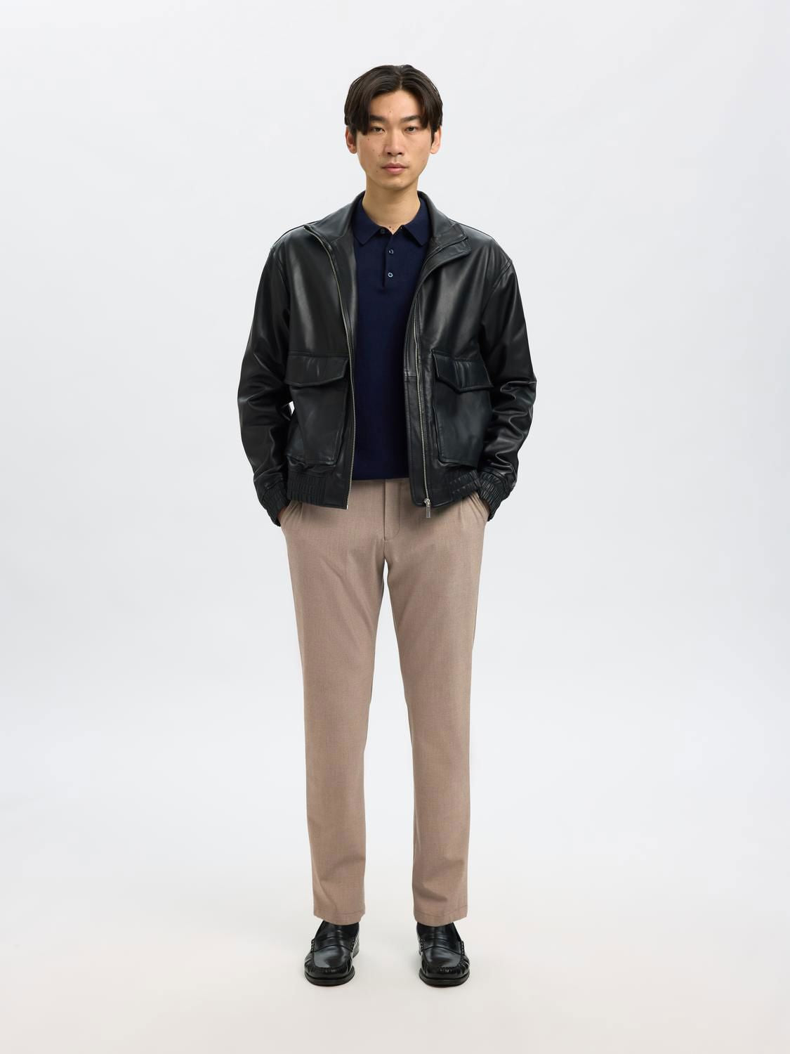 Slm175-Slim Robert Flex Pants Noos Sand