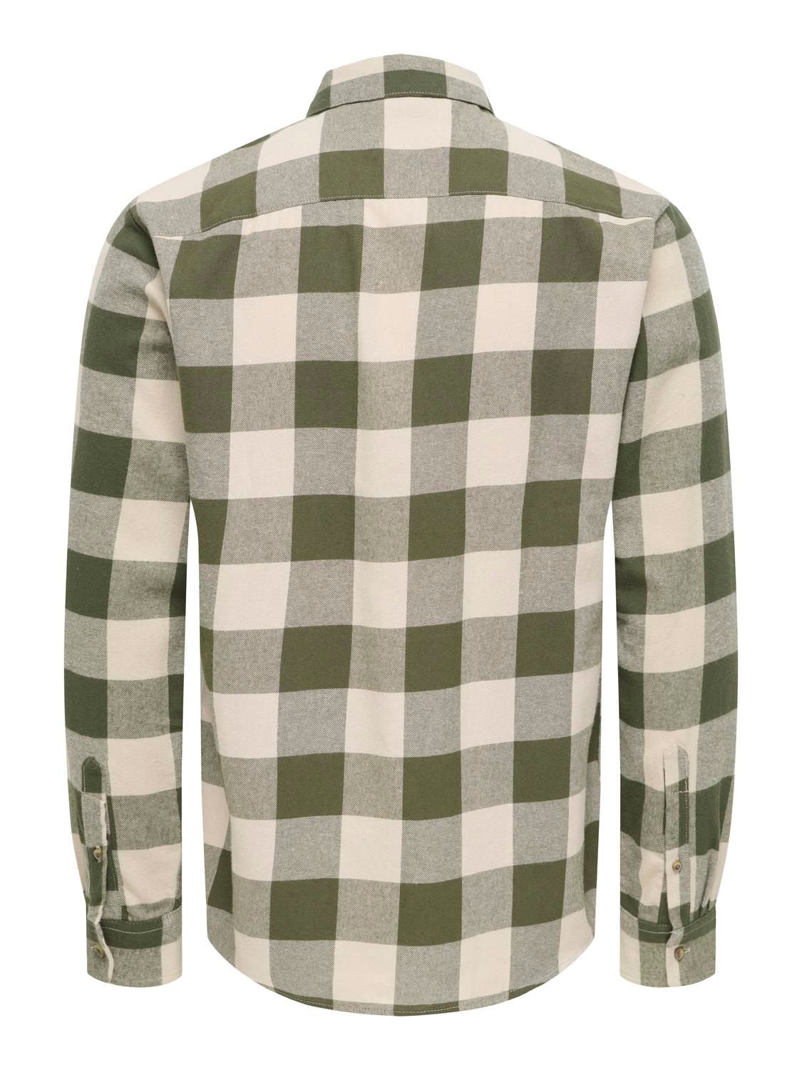 Onsgudmund Ls Checked Shirt Noos Forest Night Silver Lining