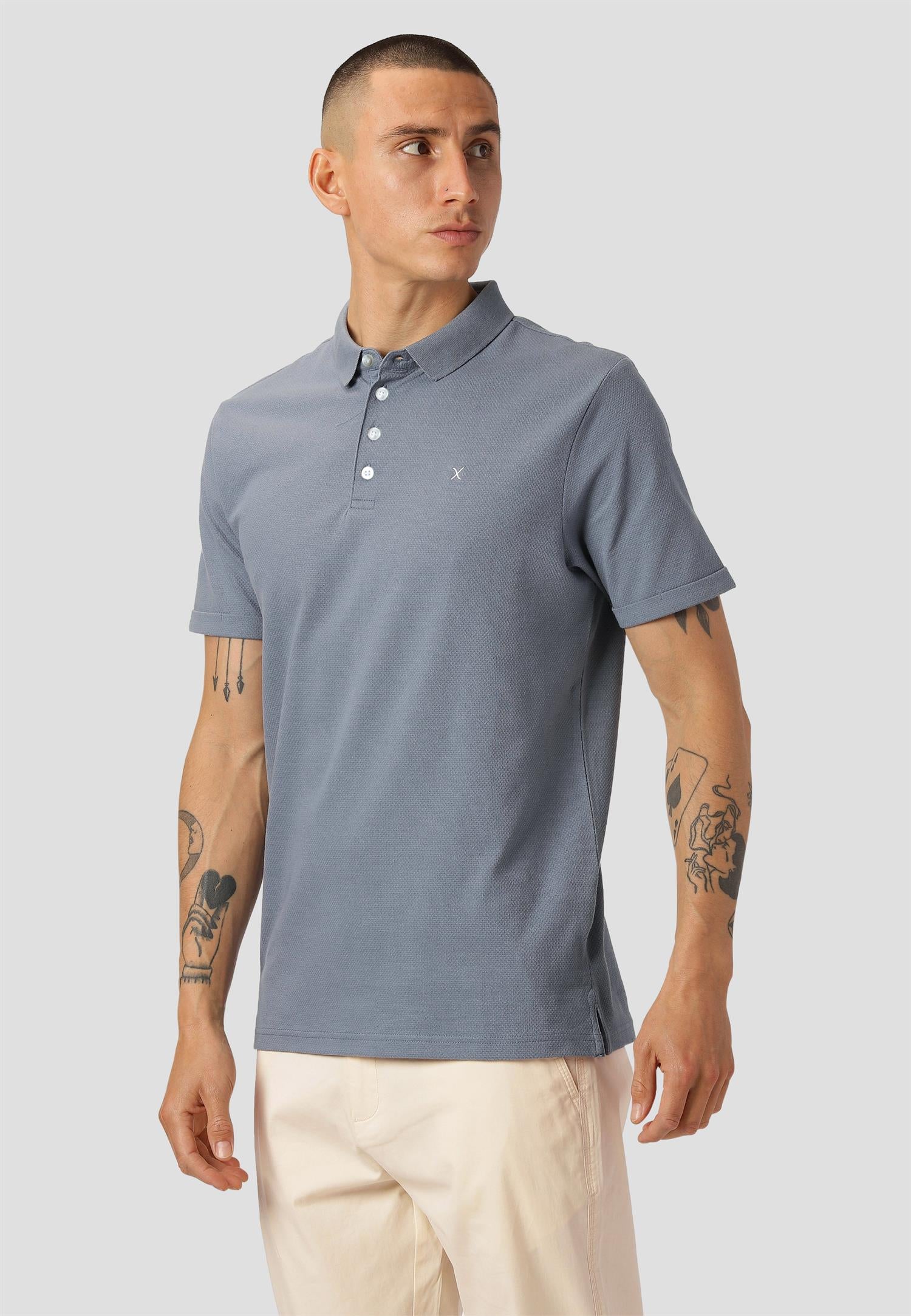 Silkeborg Stretch polo Dusty Blue