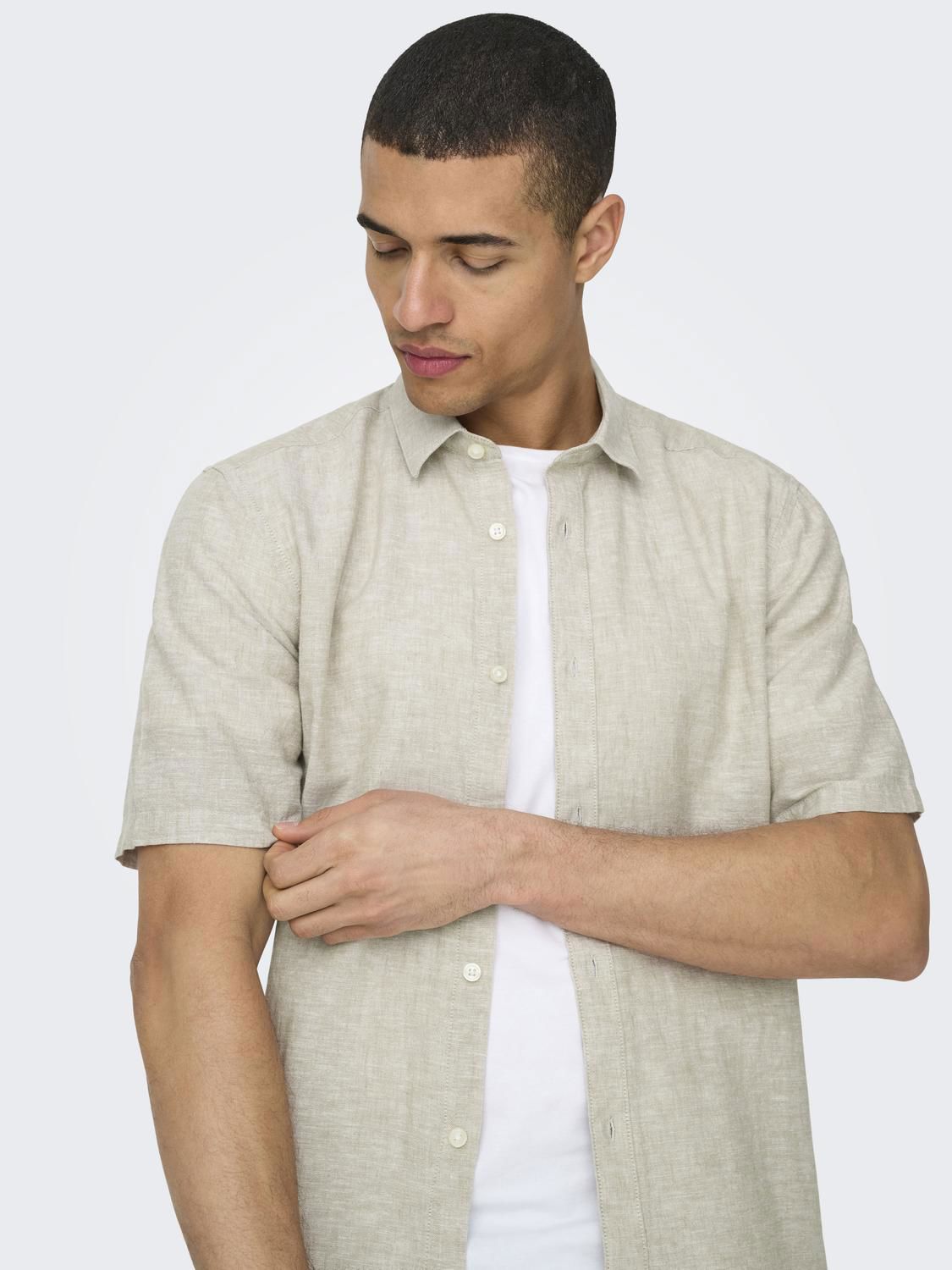 Onscaiden Life Ss Solid Linen Blend Noos Chinchilla