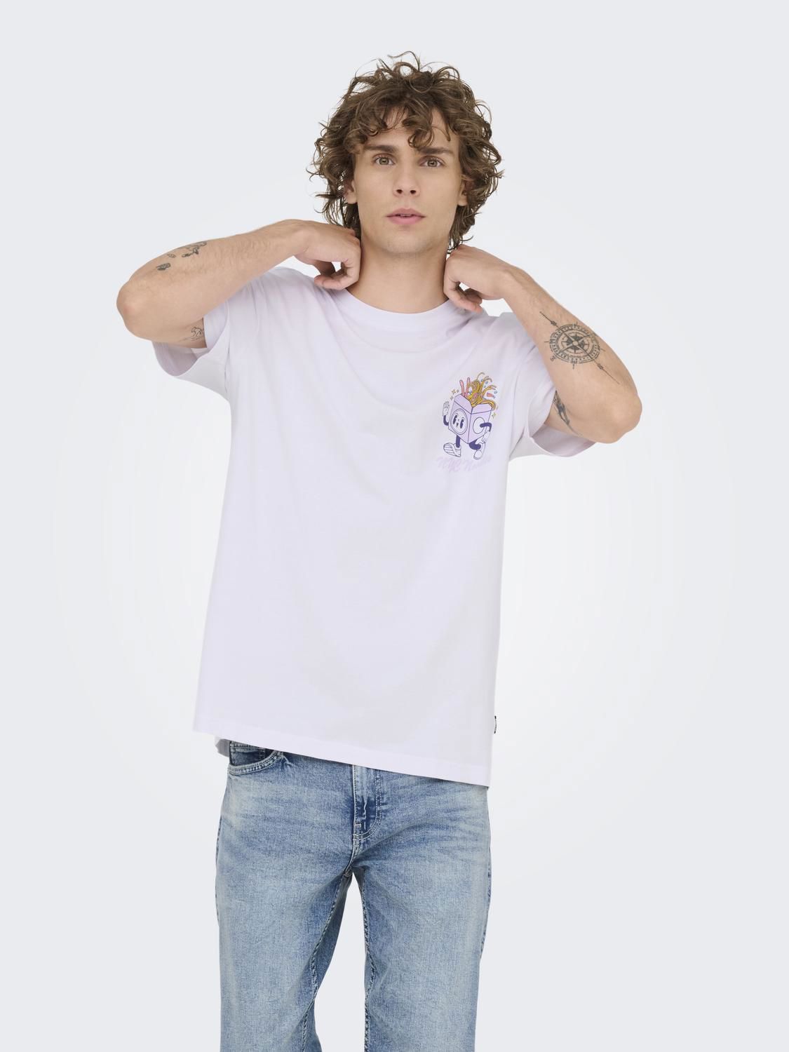 Onsfrank Rlx Ss Tee Noos Bright White Chinatown Noodles