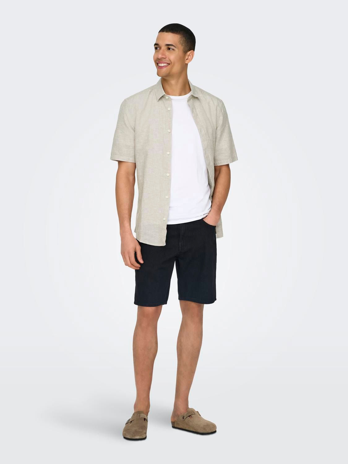 Onscaiden Life Ss Solid Linen Blend Noos Chinchilla