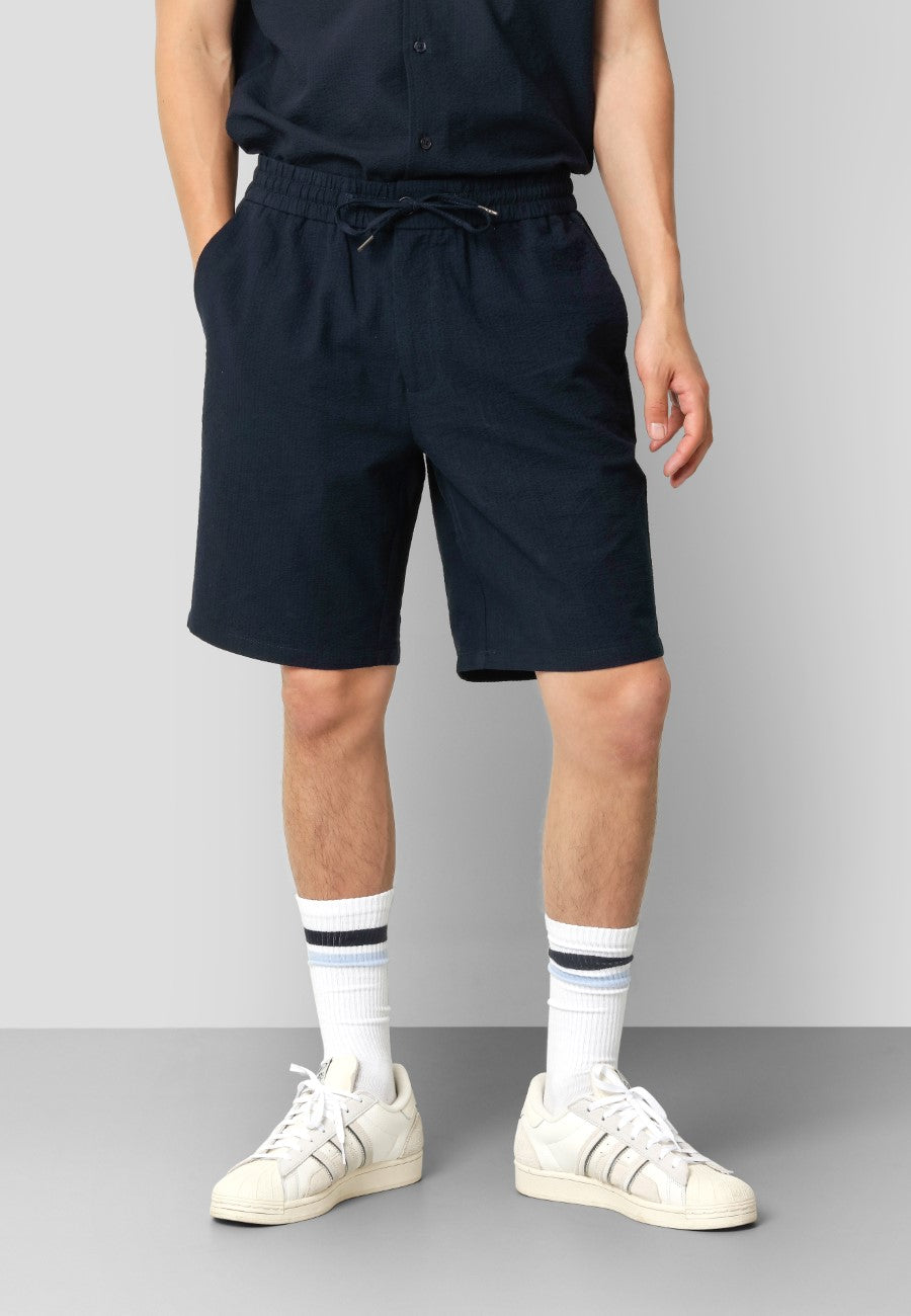 Bowling Julius seersucker shorts Navy