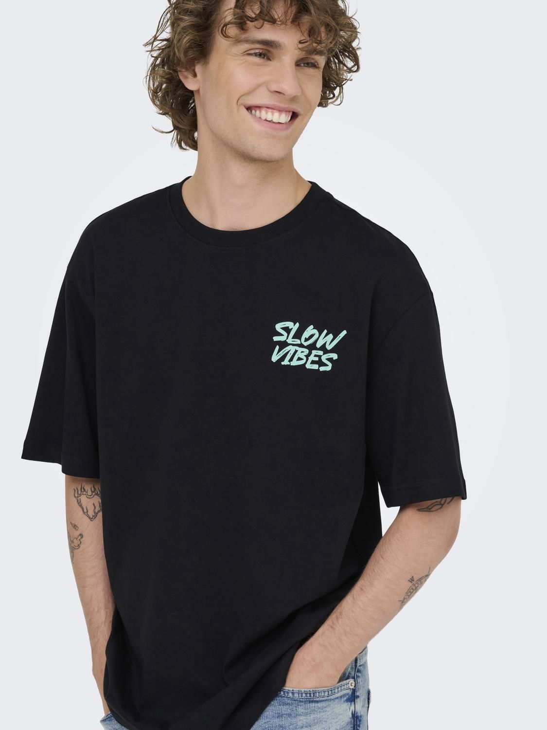 Onsfrank Rlx Ss Tee Noos Black Slow Vibes