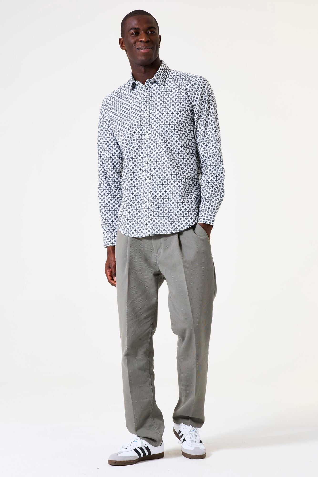 I51280 men`s shirt LS Off White
