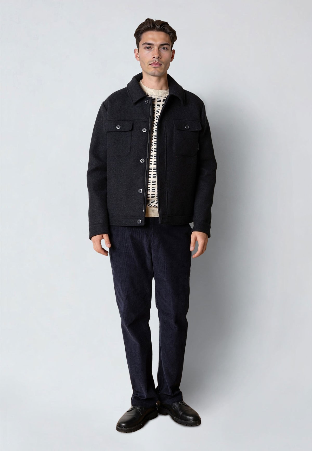 Luke Wool Jacket Dark Navy
