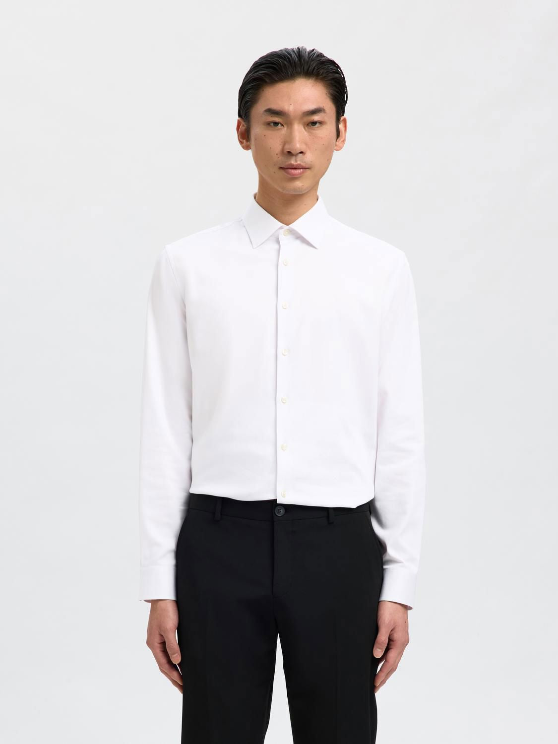 Slmfilip-Performance Slim Ls Shirt Noos Bright White