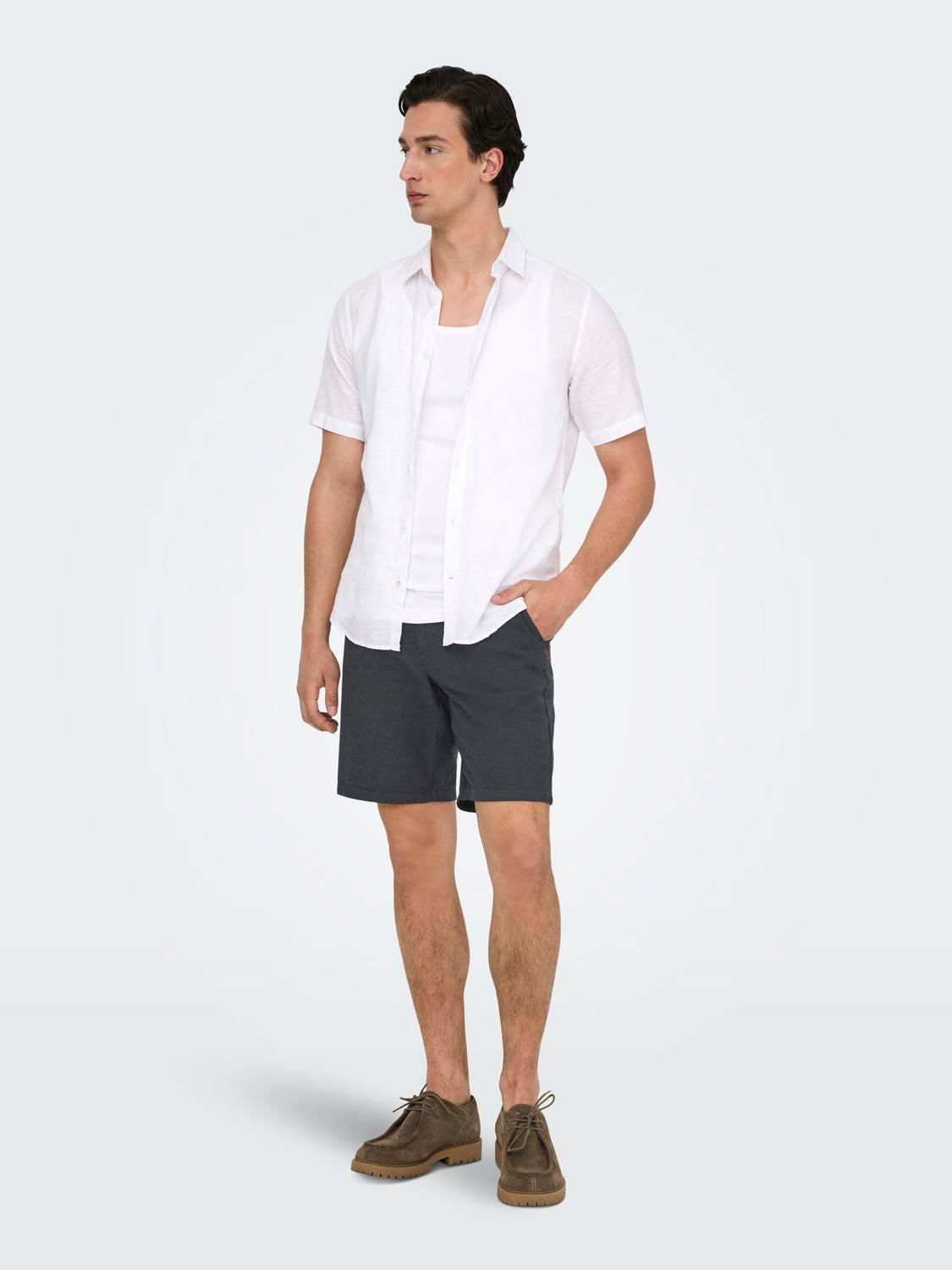 Onsmark 0011 Cotton Linen Shorts Noos Black