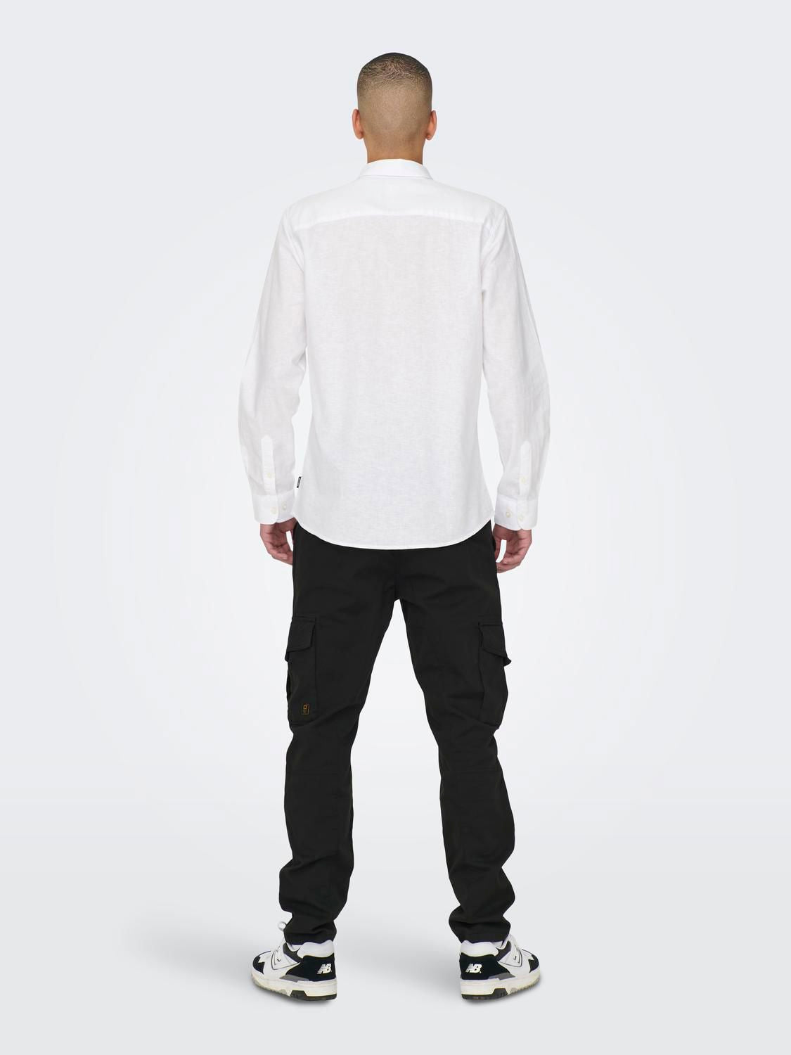 Onscaiden Life Ls Solid Linen Blend Noos White