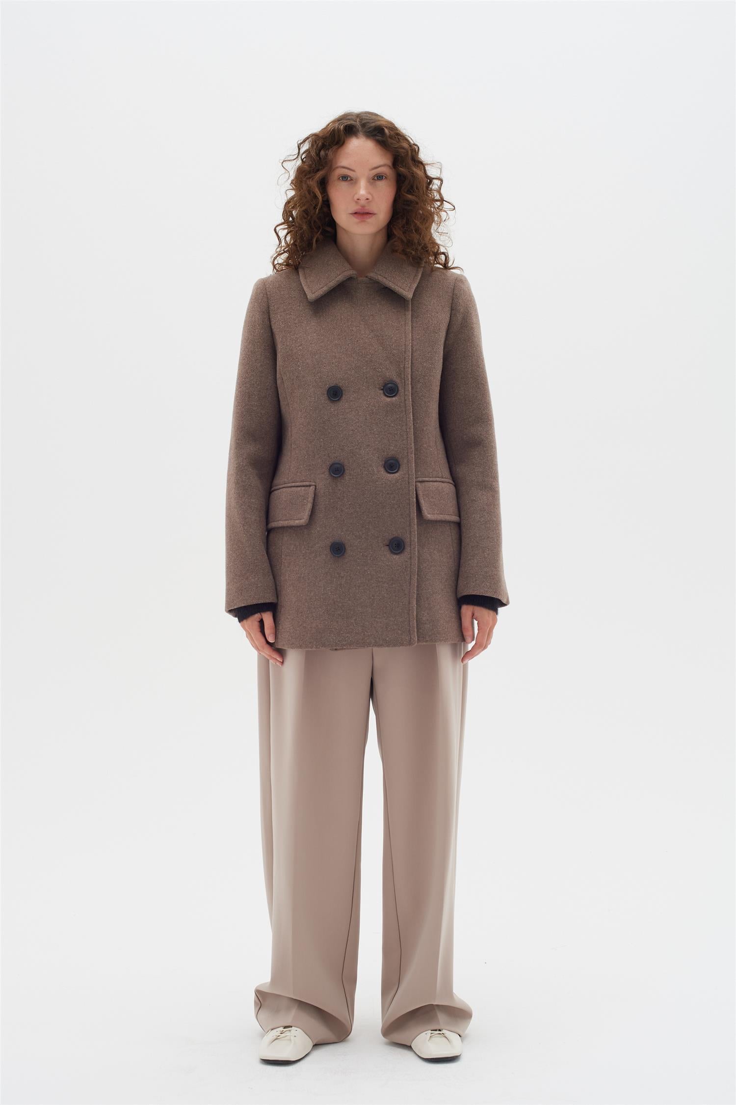 PerryIW Sailor Coat Mocha Grey Melange