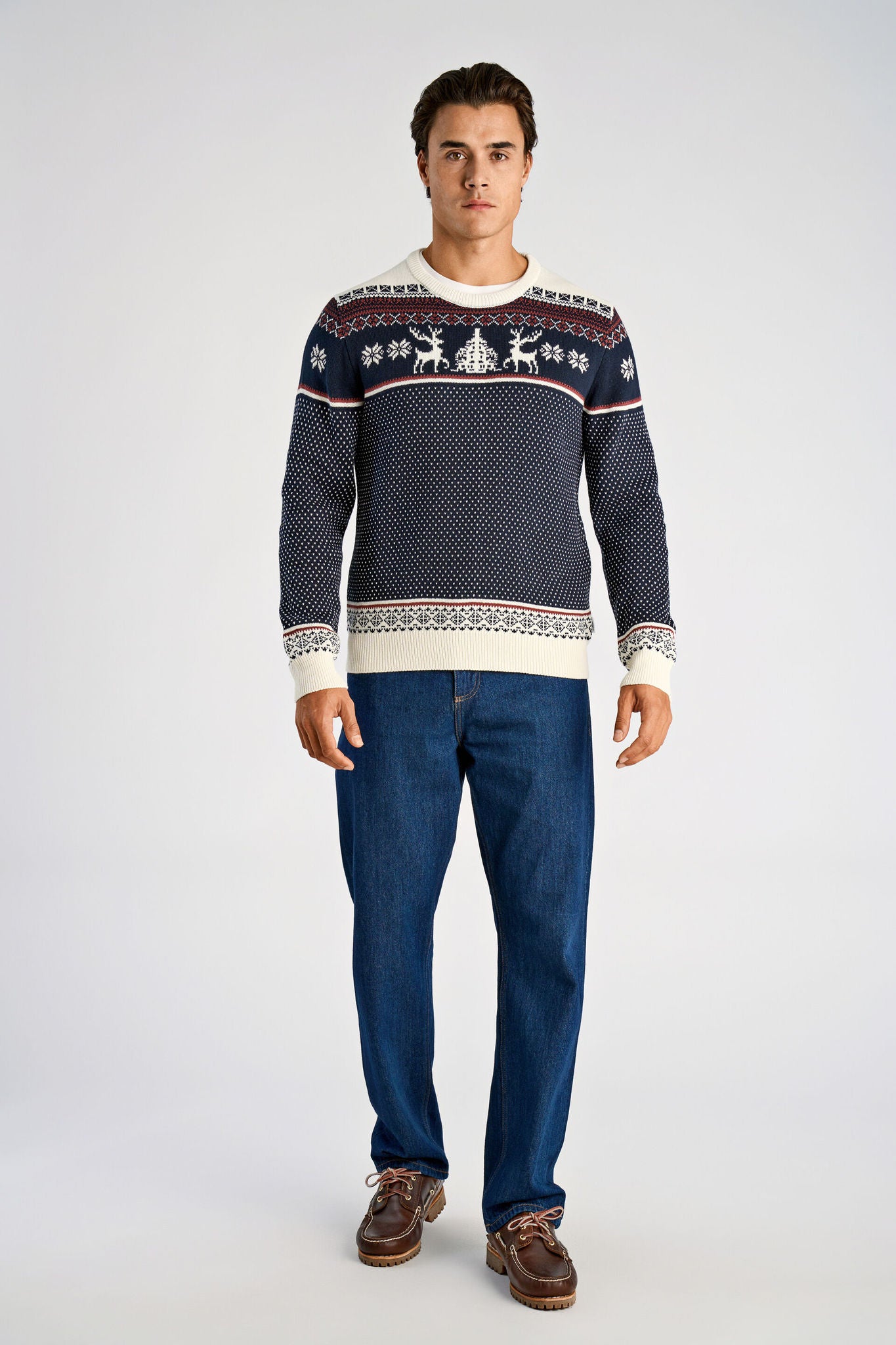Jacquard holiday knit Dk Navy