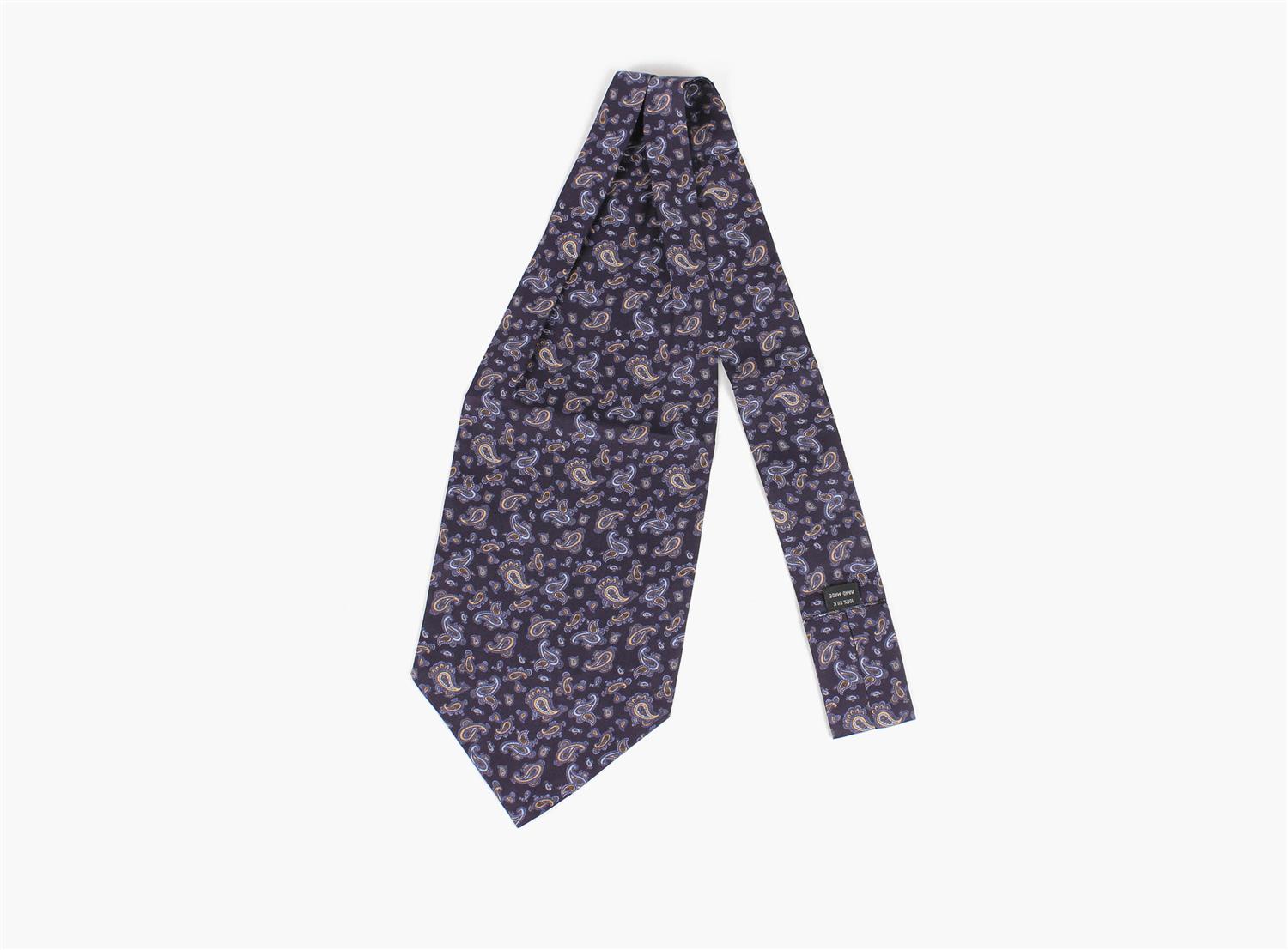 Montecristo printed 100% silke ascot Mørk Blå