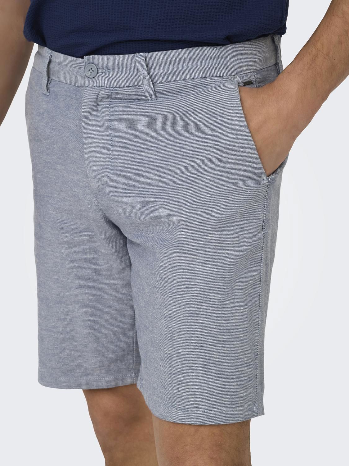Onsmark 0011 Cotton Linen Shorts Noos Flint Stone