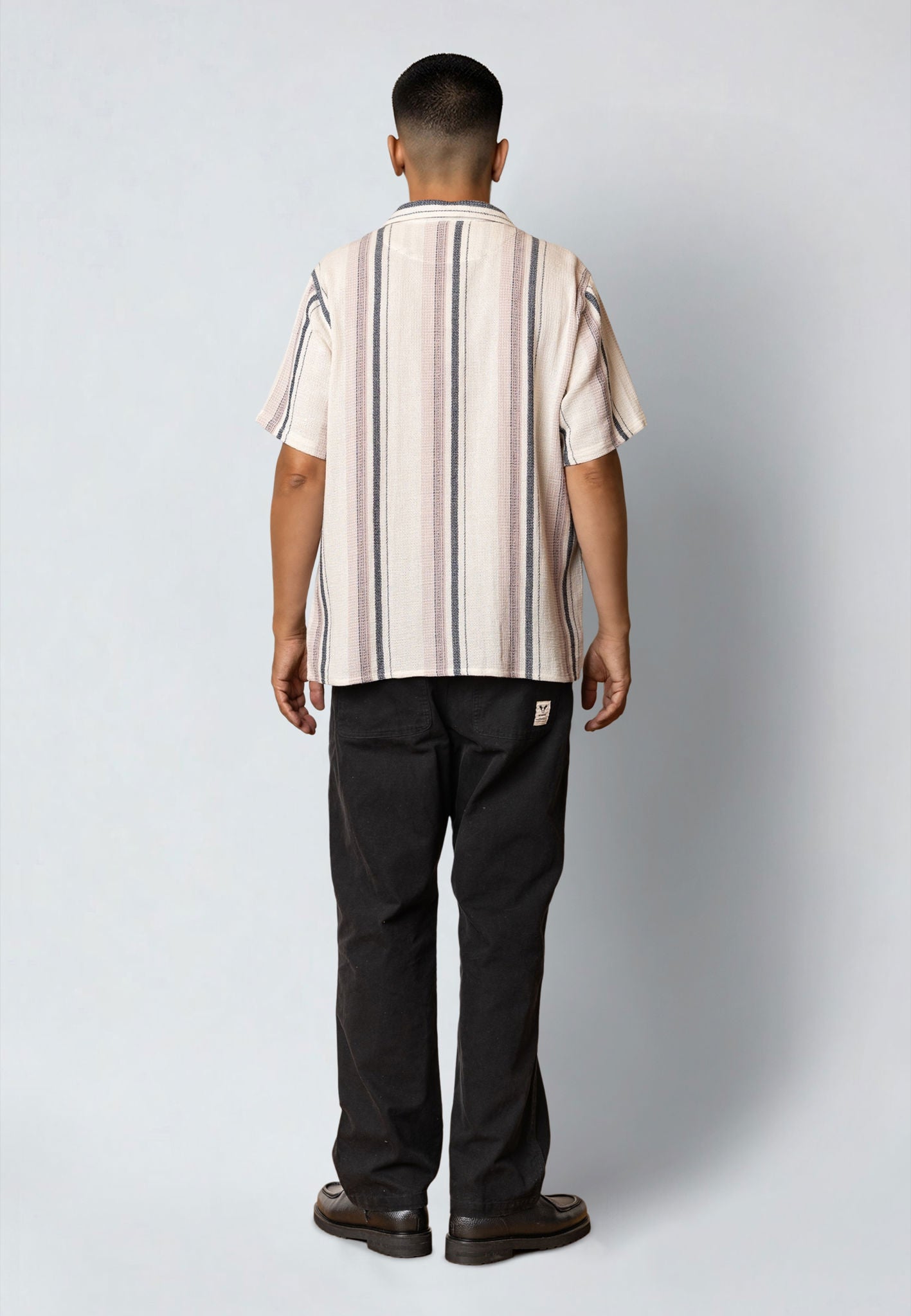 Costa S/s Shirt Ecru/Violet Ice Striped