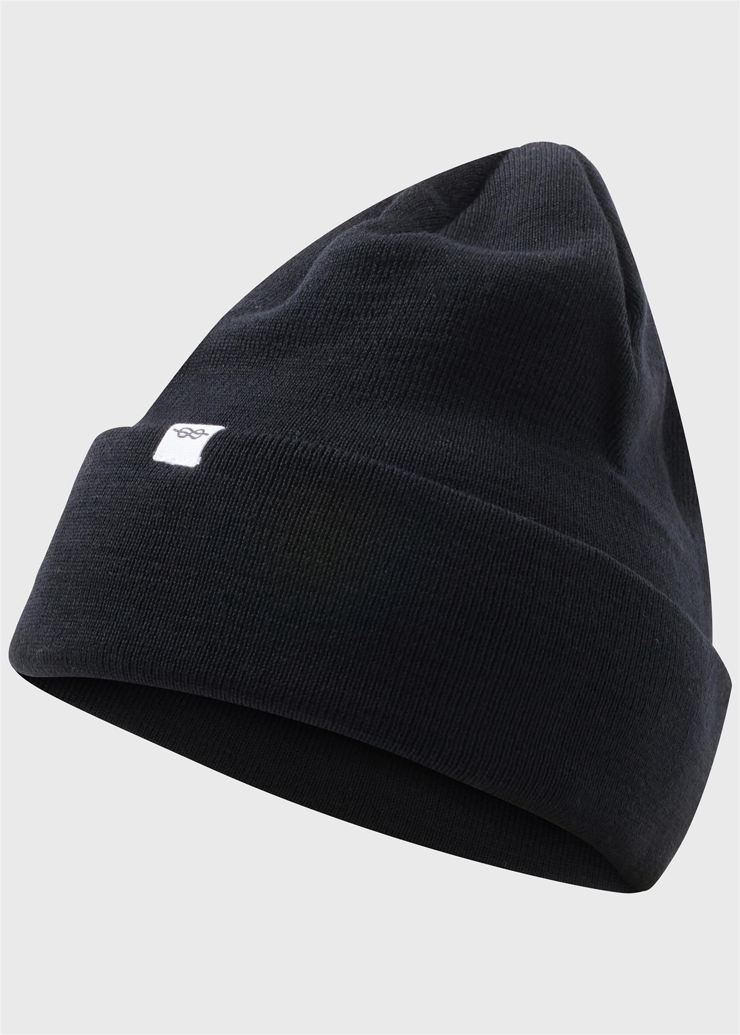 Fine rib beanie Black