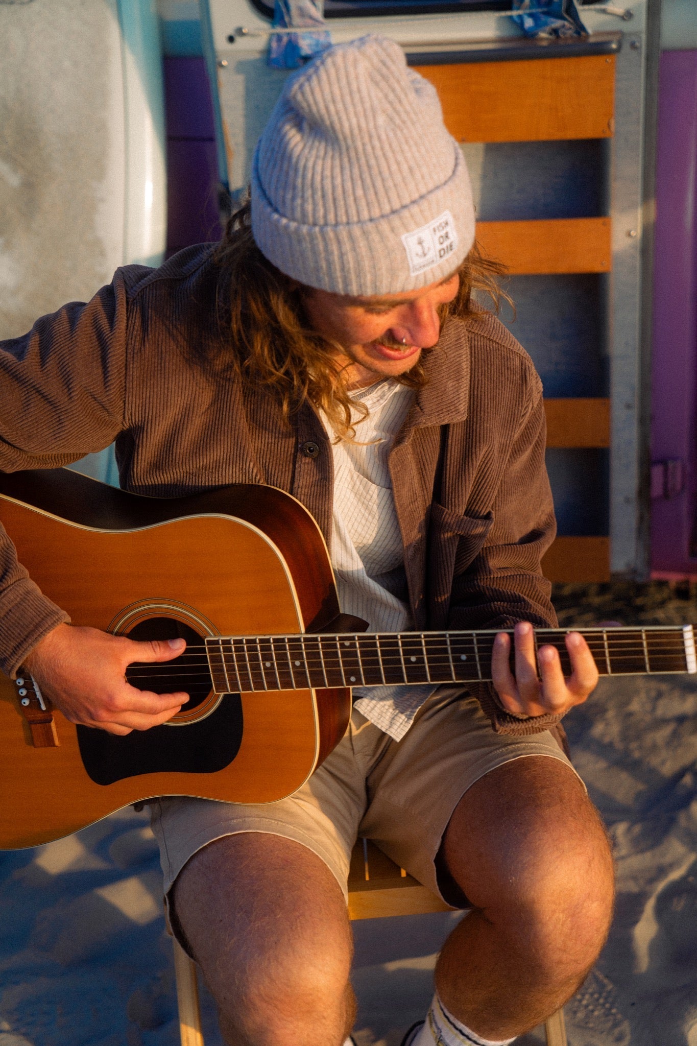 Fish or Die Beanie Sand Sand