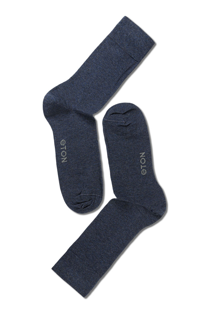 Eton Cotton/Cashmere Blend Blue Melange