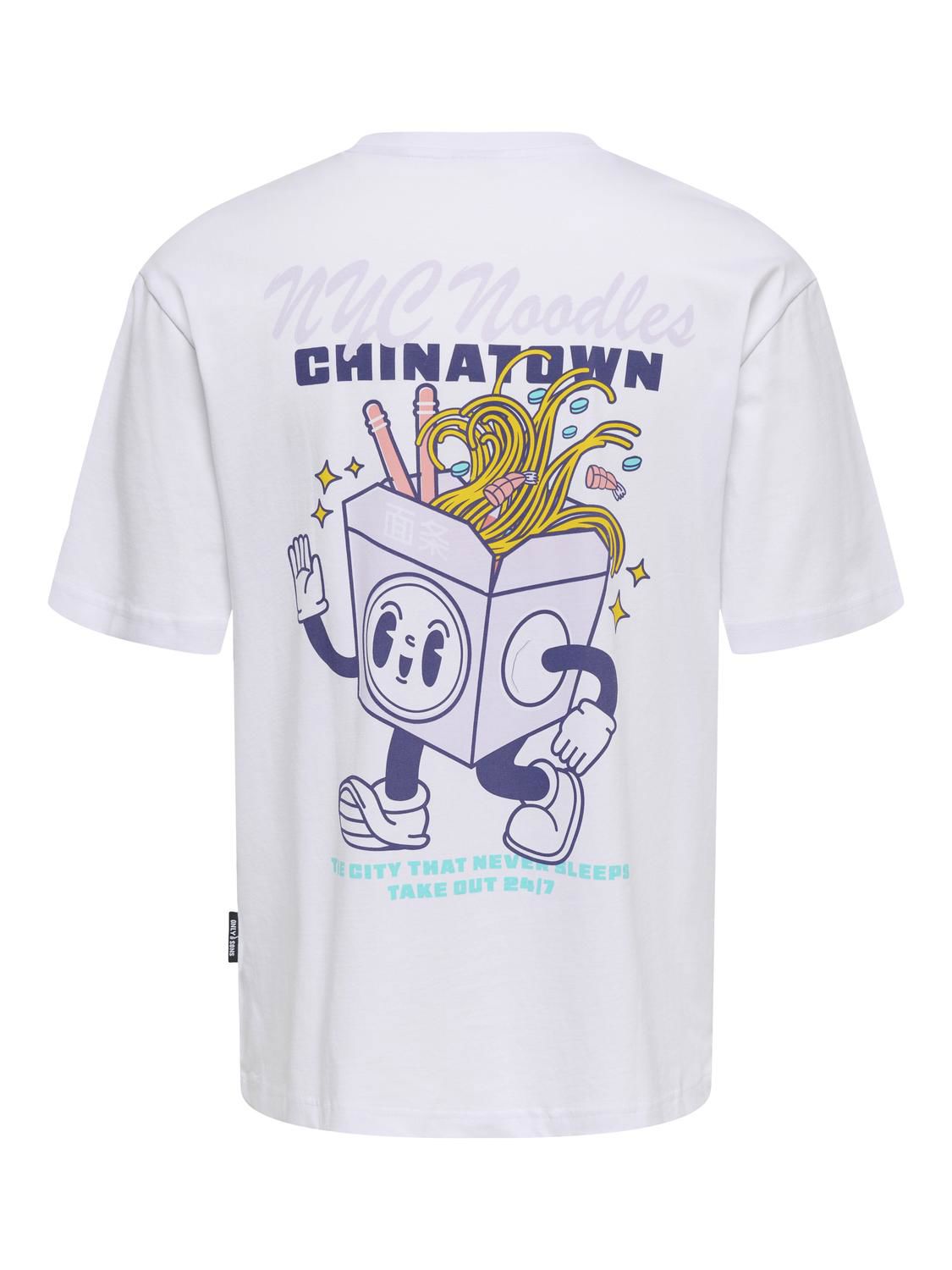 Onsfrank Rlx Ss Tee Noos Bright White Chinatown Noodles