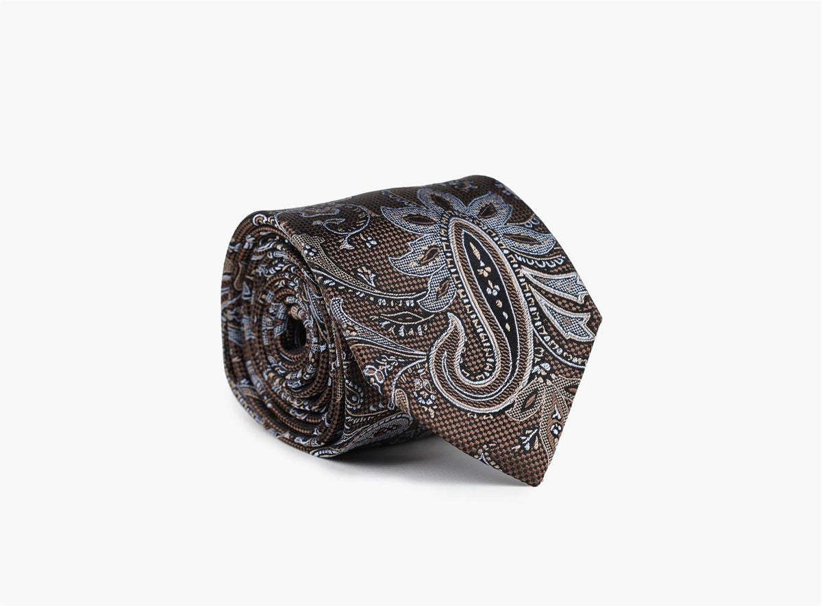 Nohr Magnus Silk Tie 7,6 Cm Mørk Brun 19