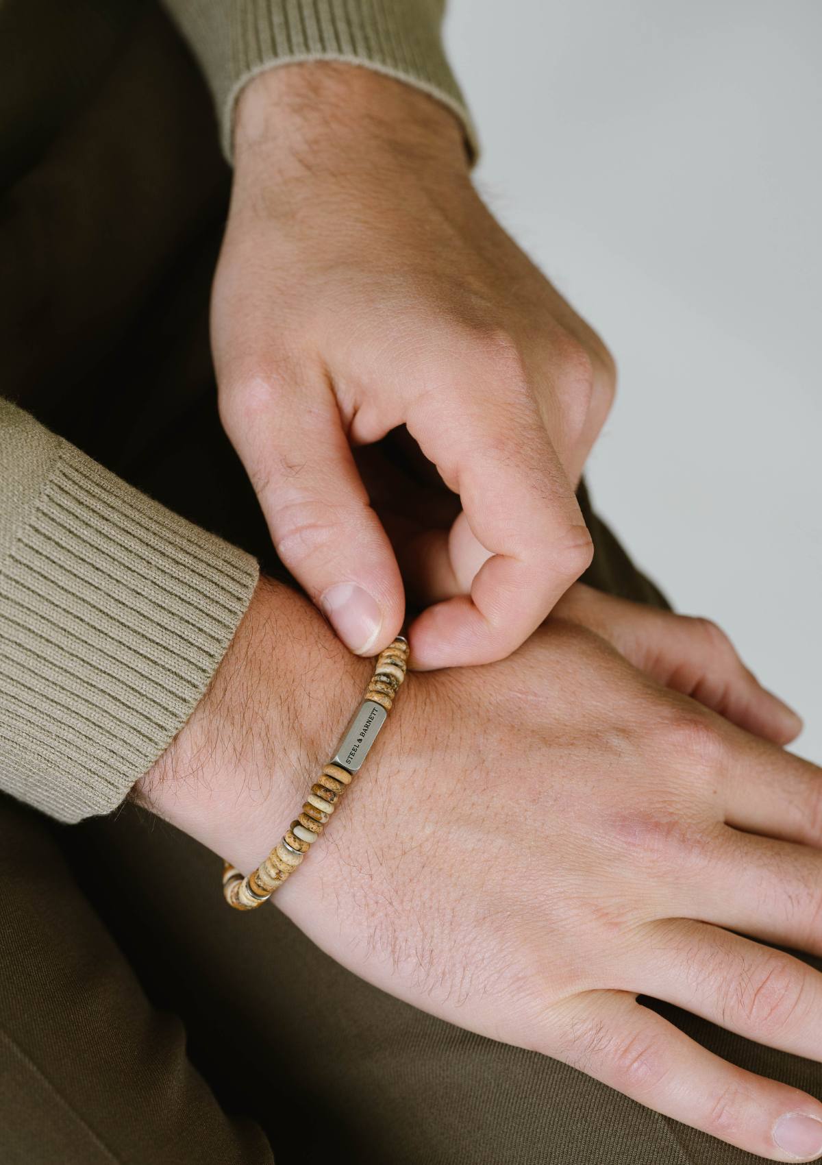 Stones Bracelet Two Tone Matt Wood