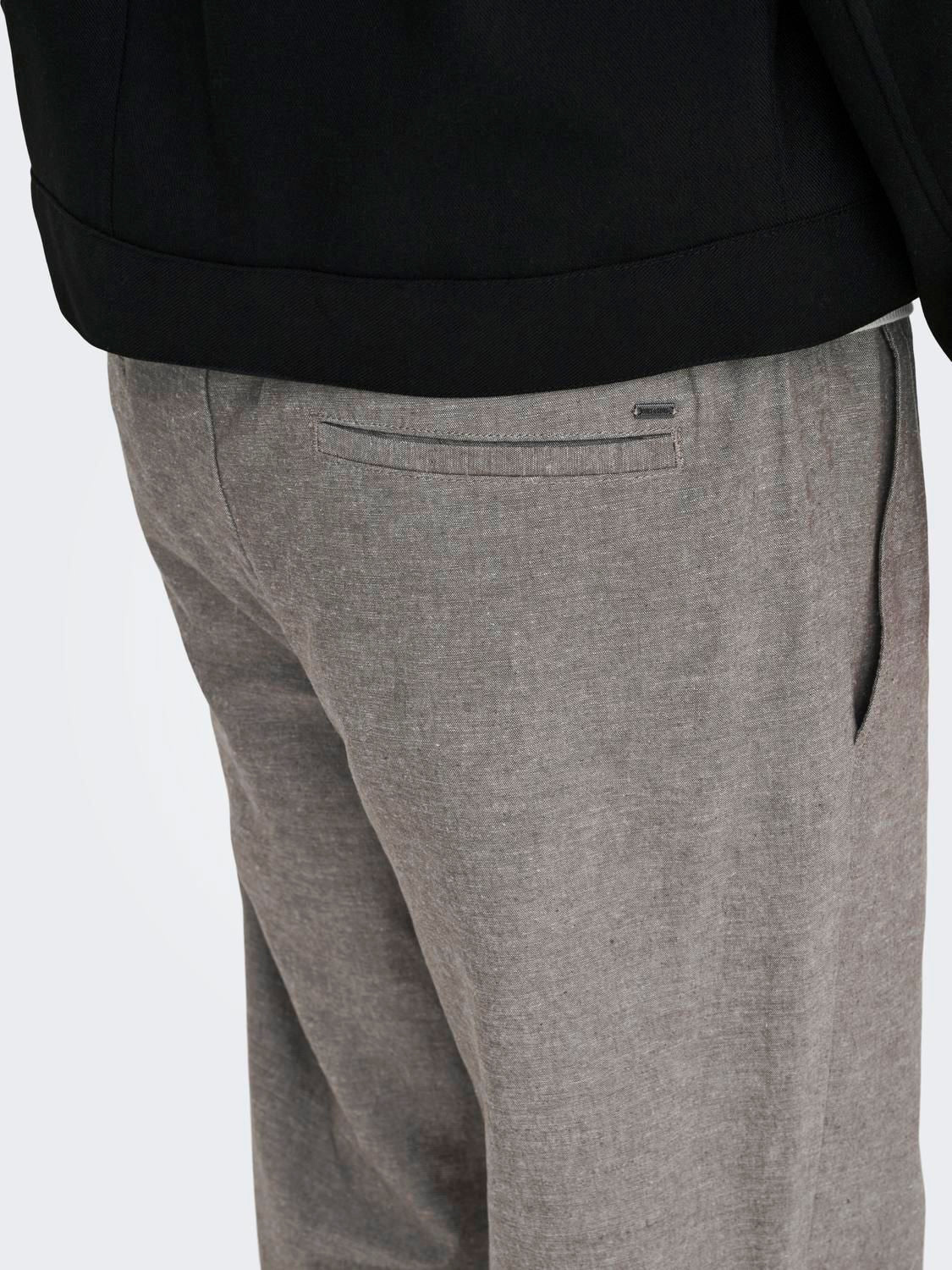 Onssinus Loose 0007 Cot Lin Pant Noos Bungee Cord Two Tone White