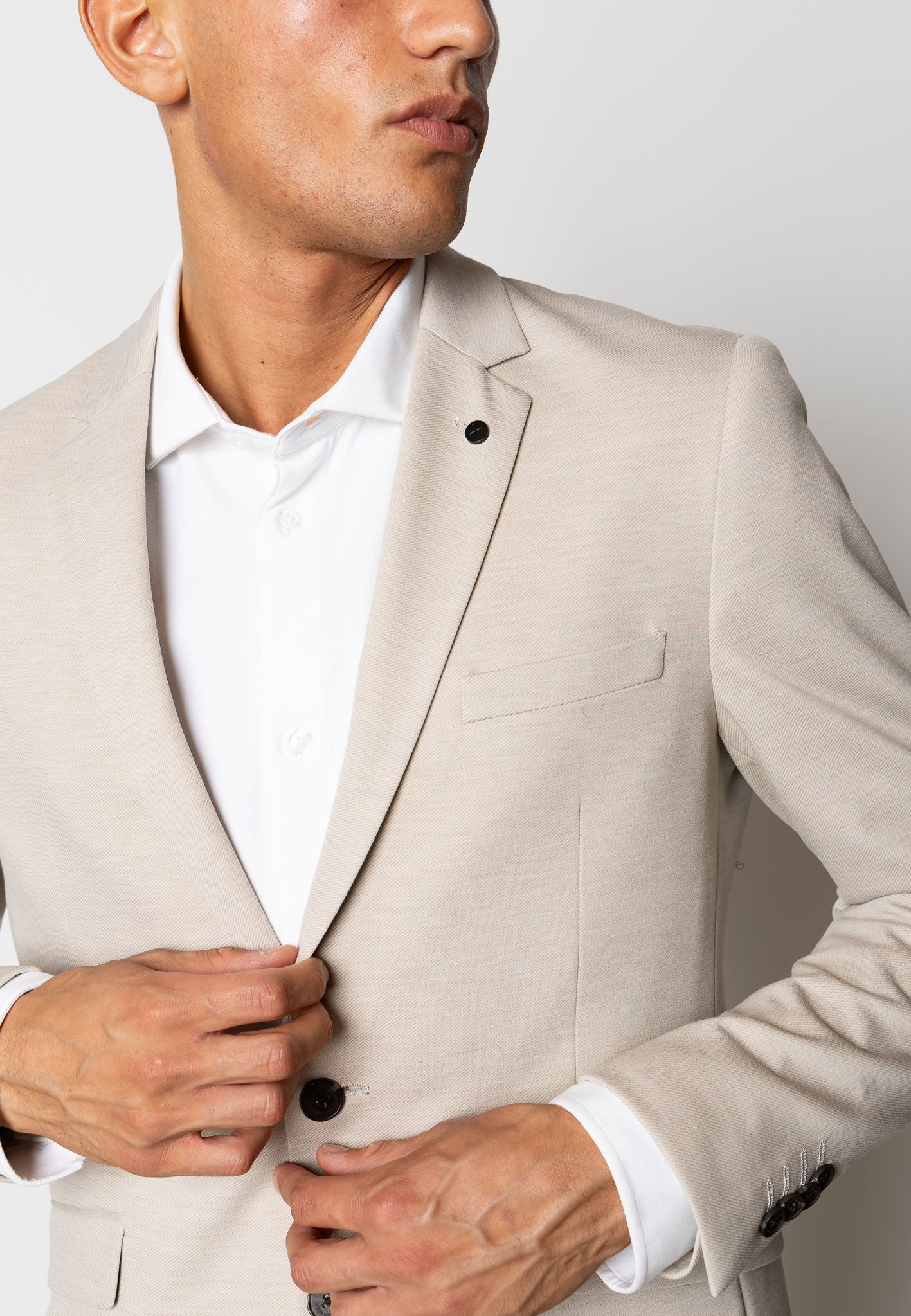 Brendon Jersey Blazer Ecru