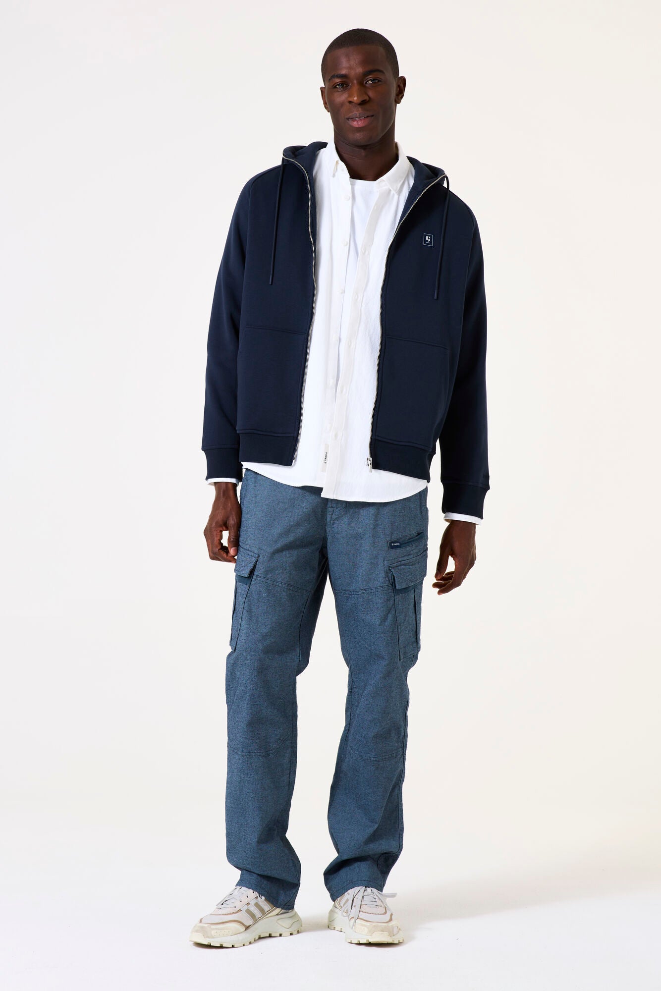H51066 men´s sweat cardigan Deep Ink