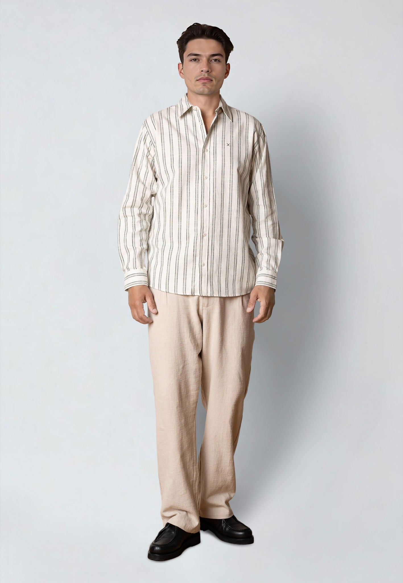 Kelvin Striped Shirt Desert Sage/Black