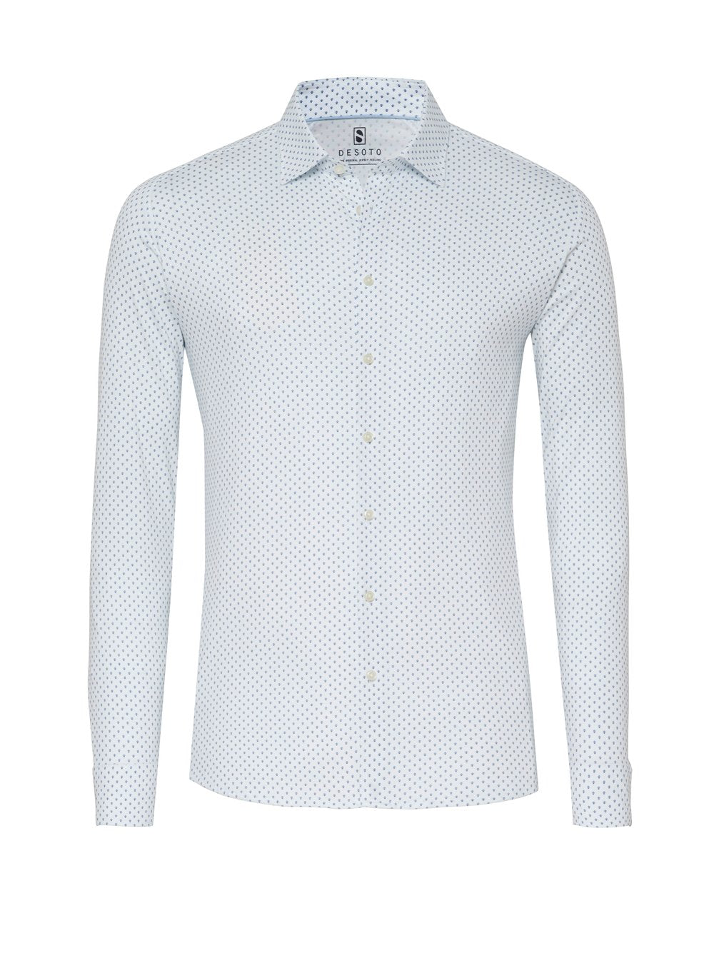 Kent 1/1 Shirts L/S White Blue Dots