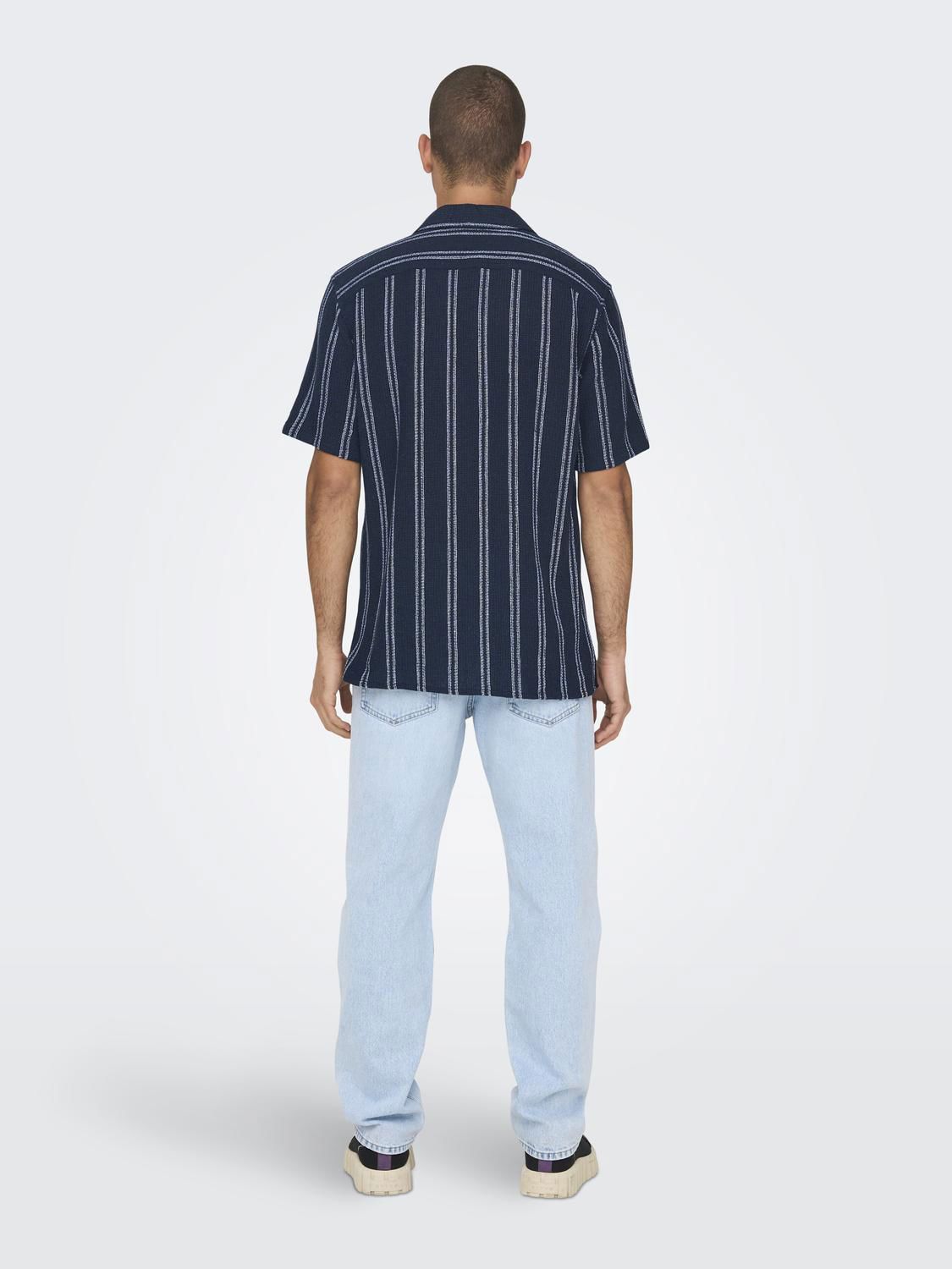 Onstrev Life Reg Stripe Ss Shirt Noos Dark Navy