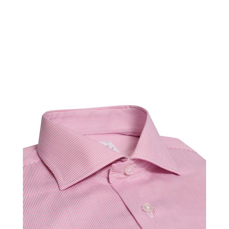 Slim Fit Skjorte – Rosa Finstripet 134 Hot Pink Stripe