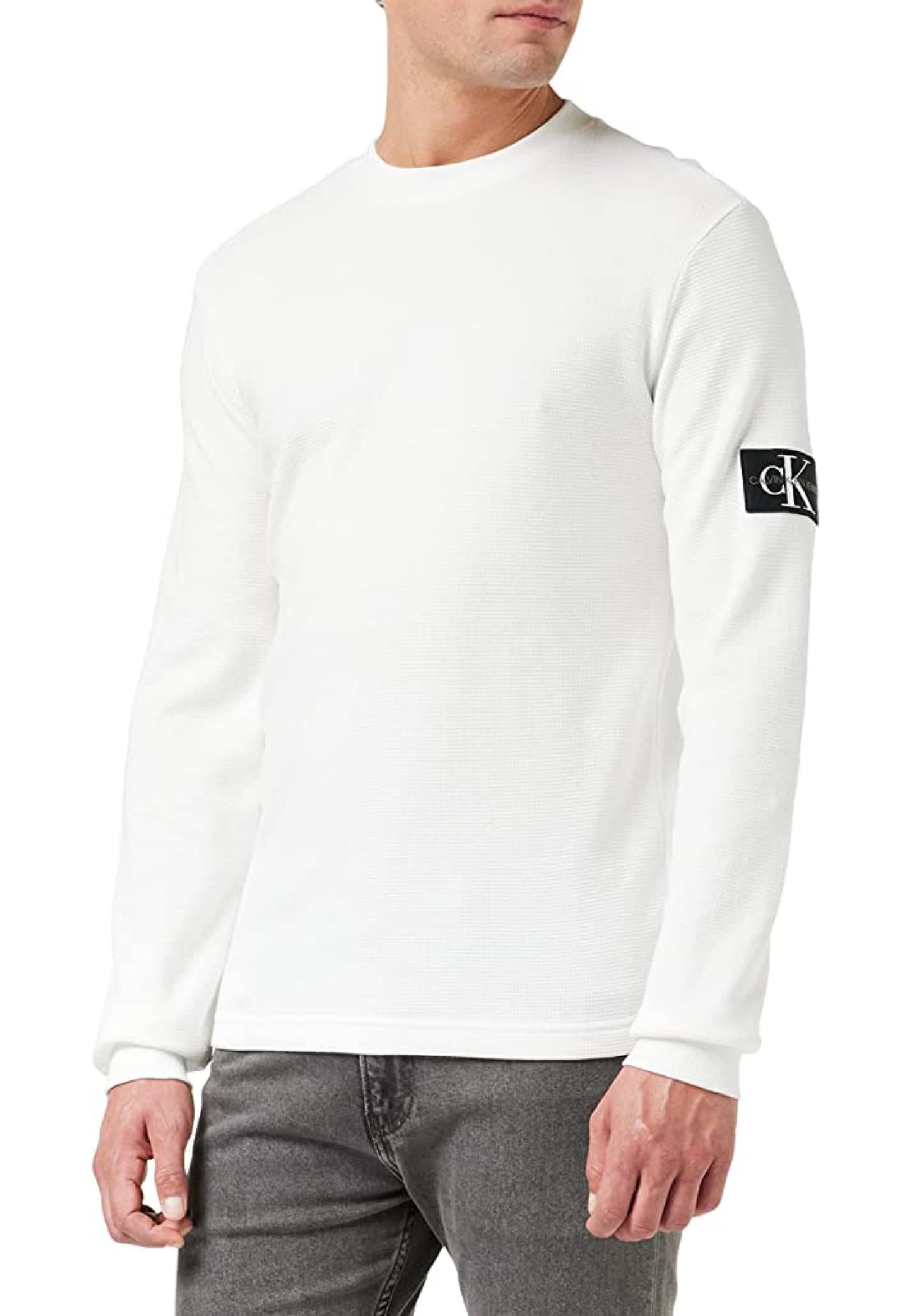 Badge Waffle LS Tee nods White