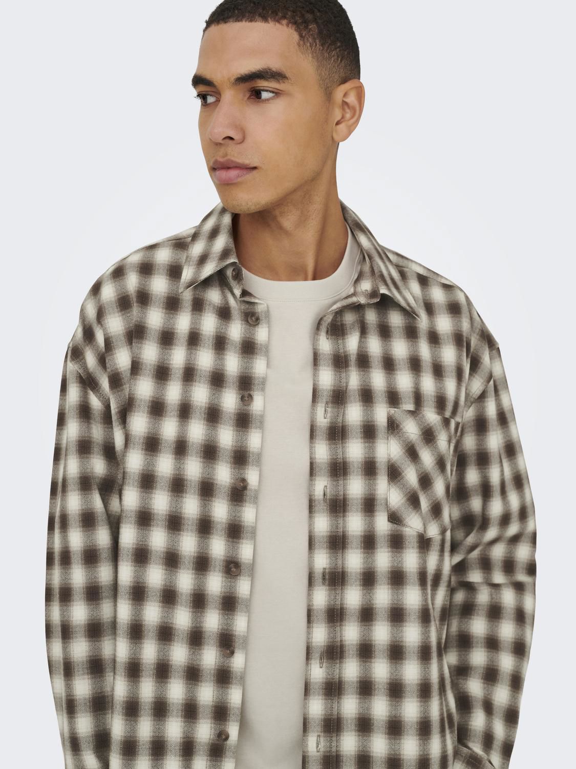 Onselliot Relaxed Cropped Ls Shirt 0384 Walnut