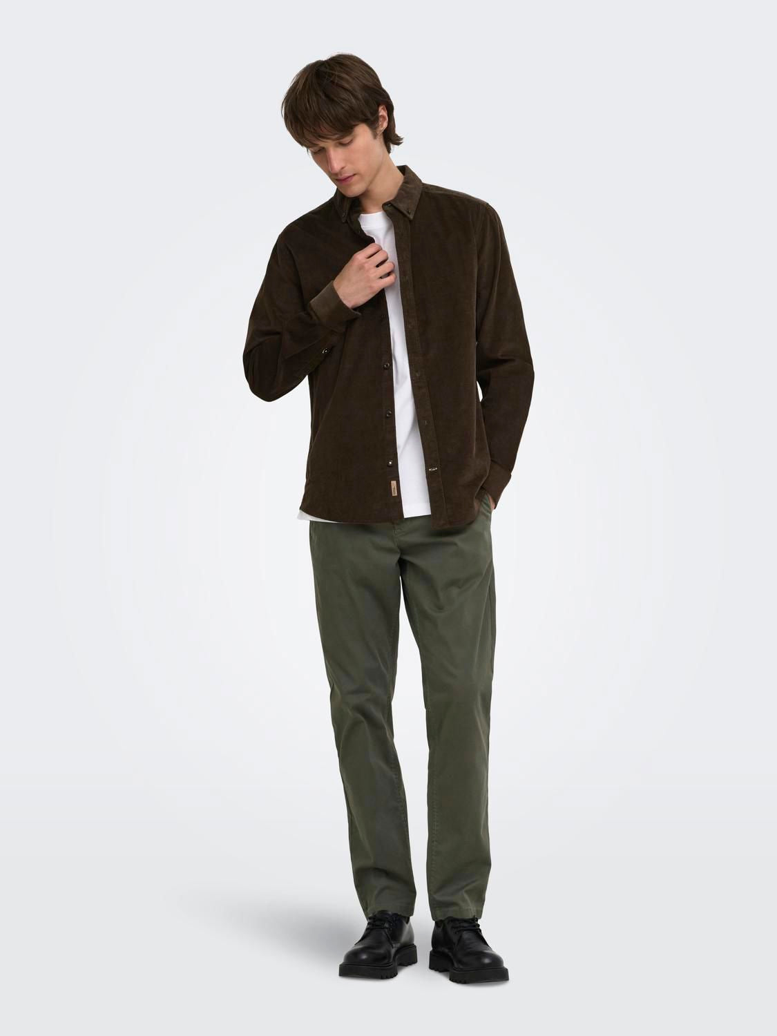 Onsmichael 18w Reg Cord Stretch Ls Noos Demitasse