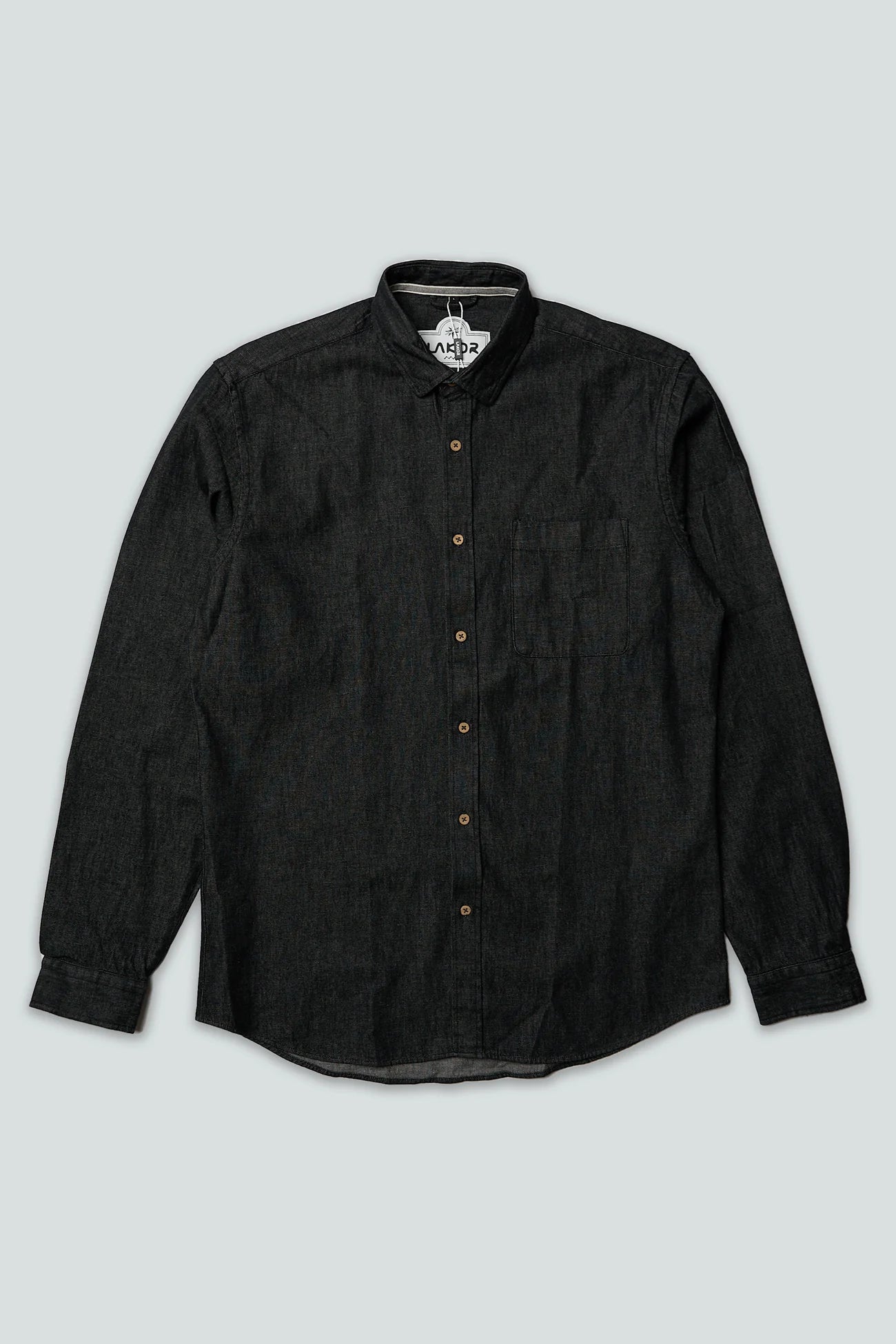 Organic Denim shirt LS Black