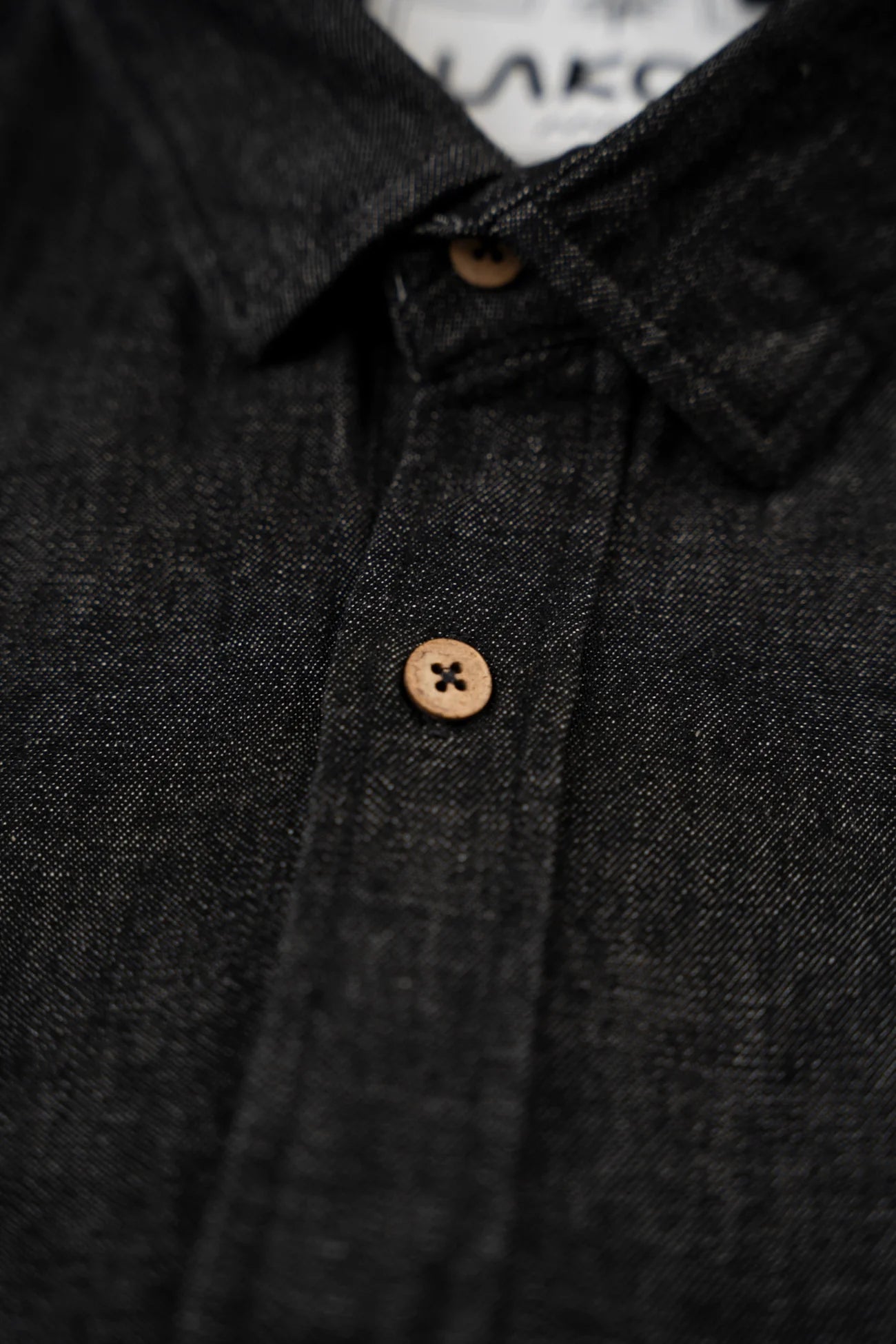 Organic Denim shirt LS Black